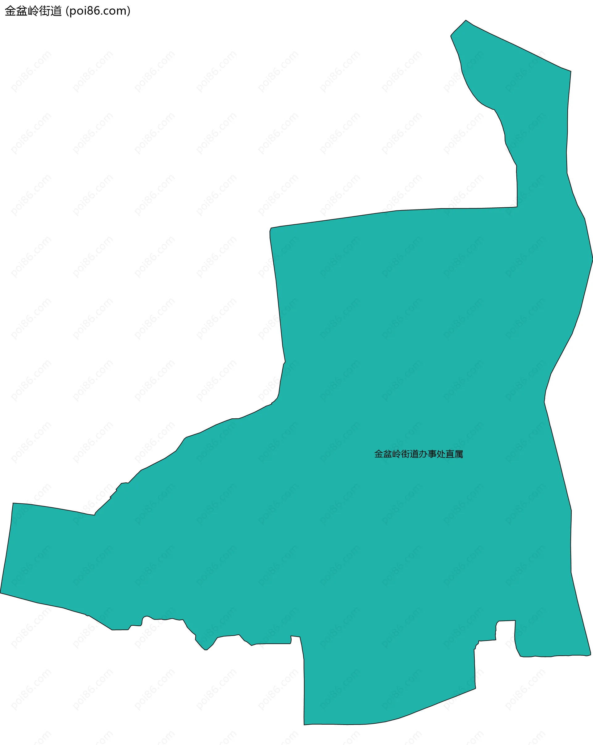 金盆岭街道边界地图(五级行政区划)