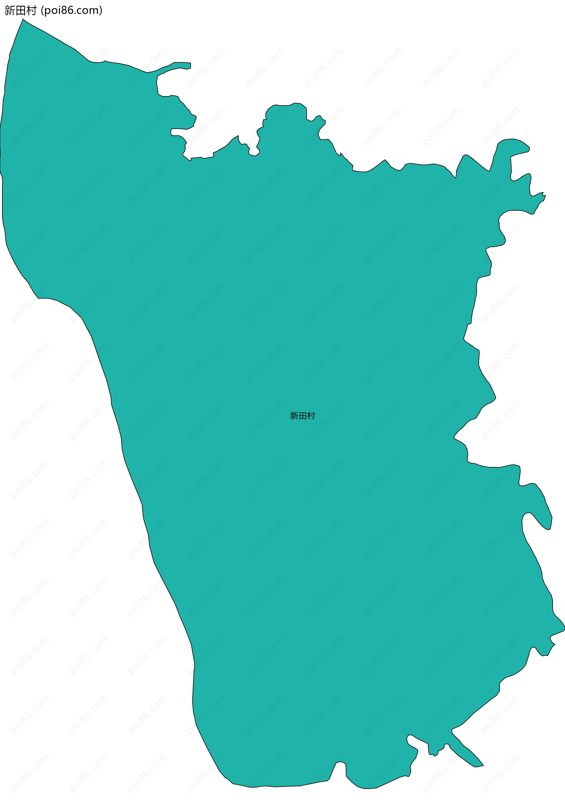 新田村边界地图