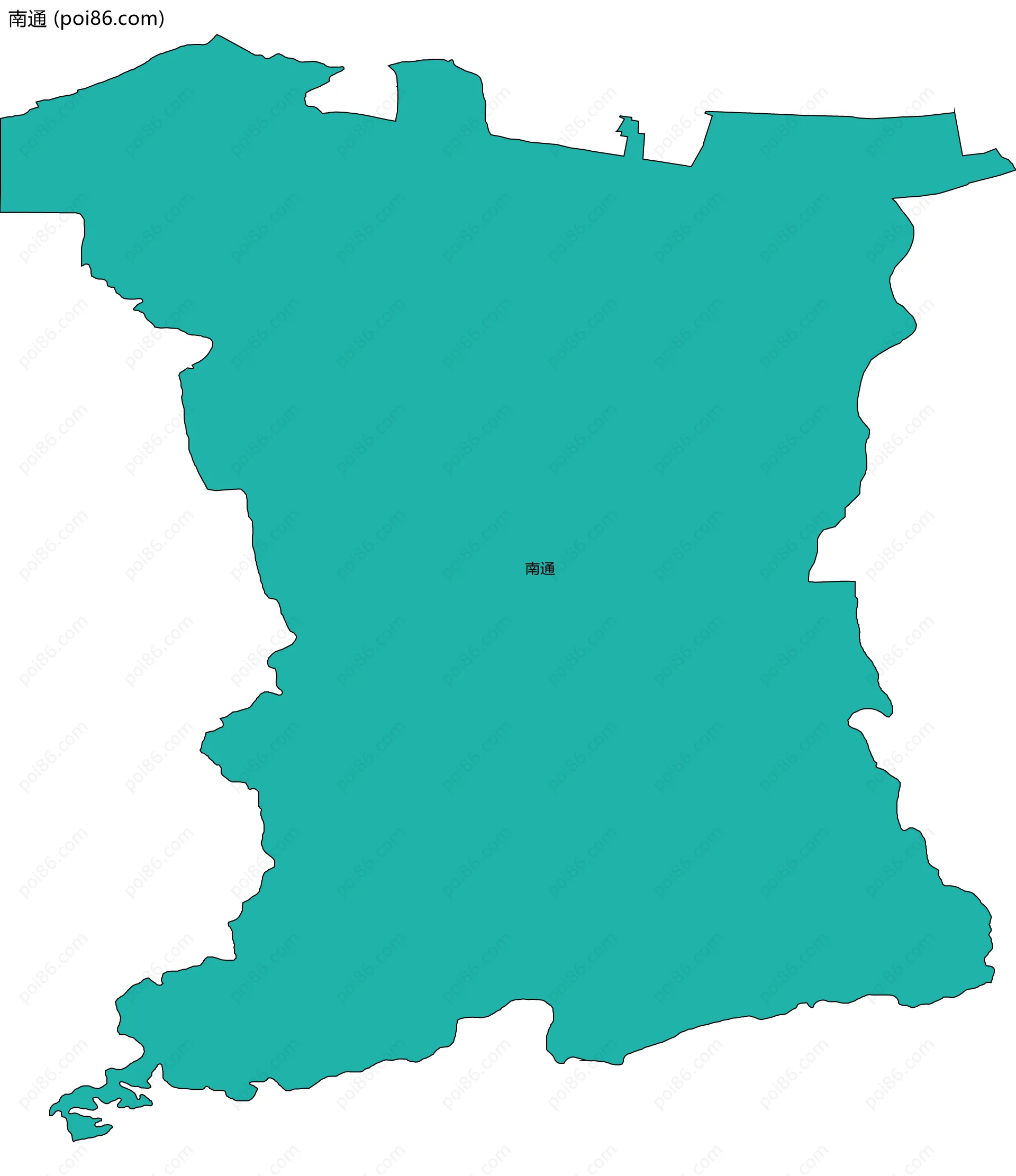 南通边界地图