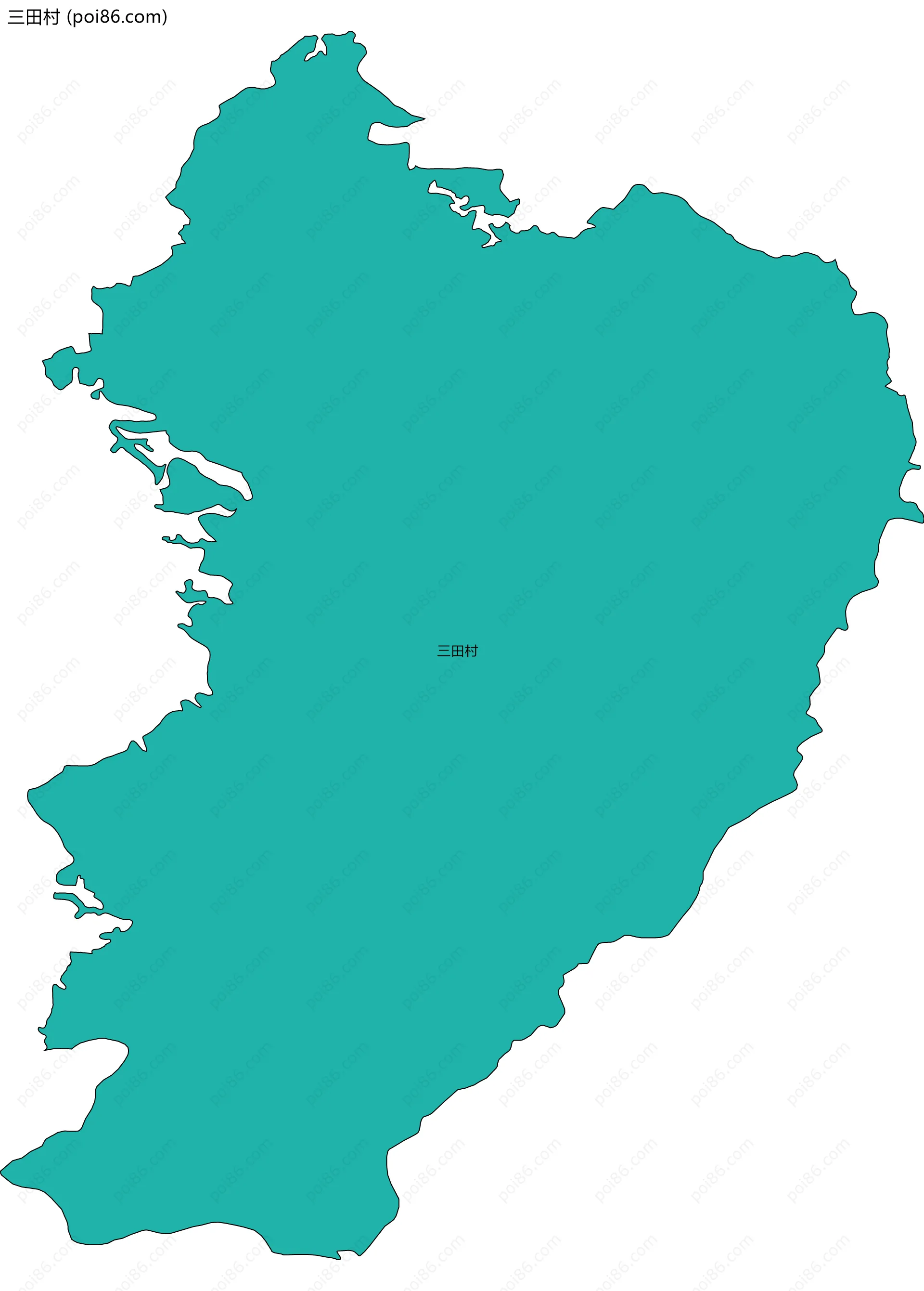 三田村边界地图