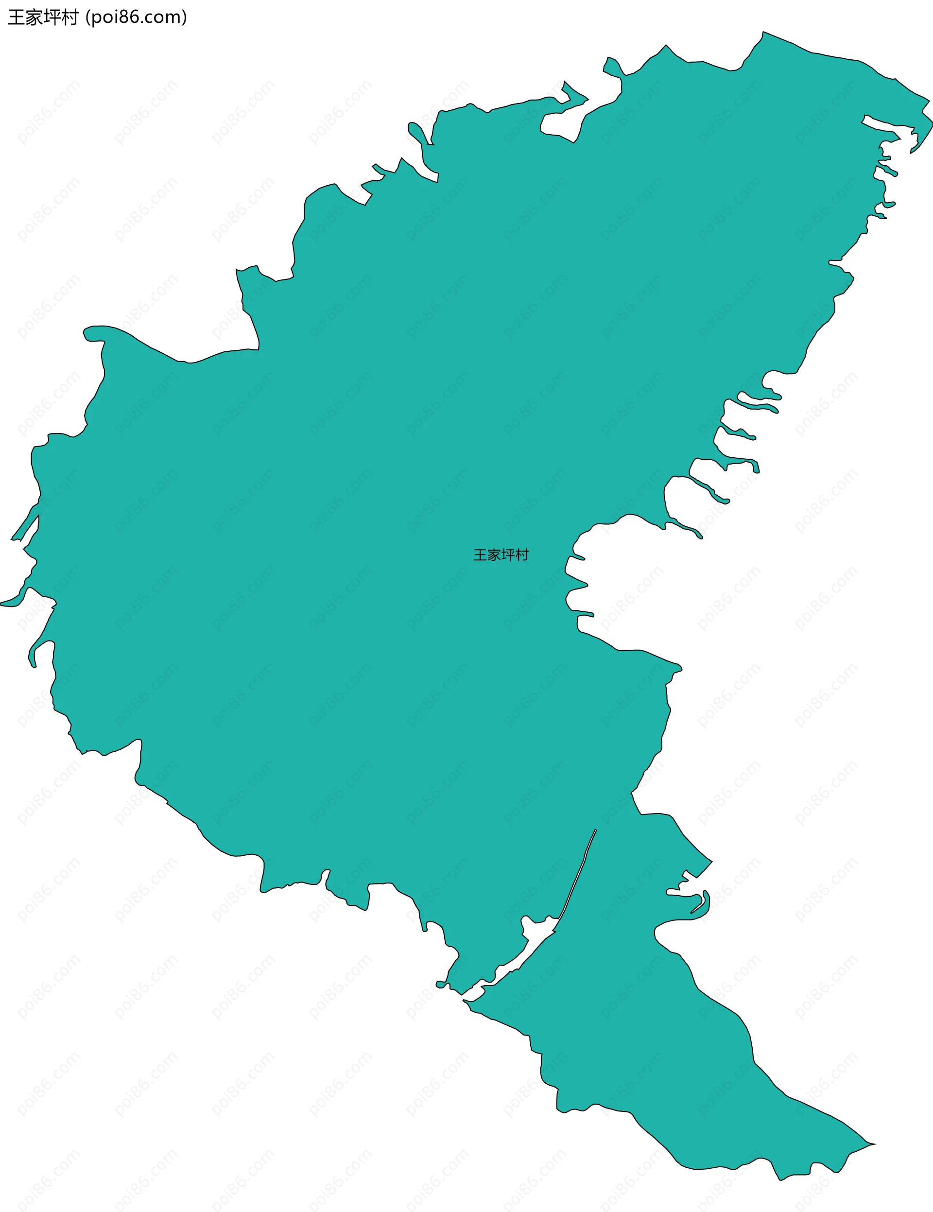 王家坪村边界地图