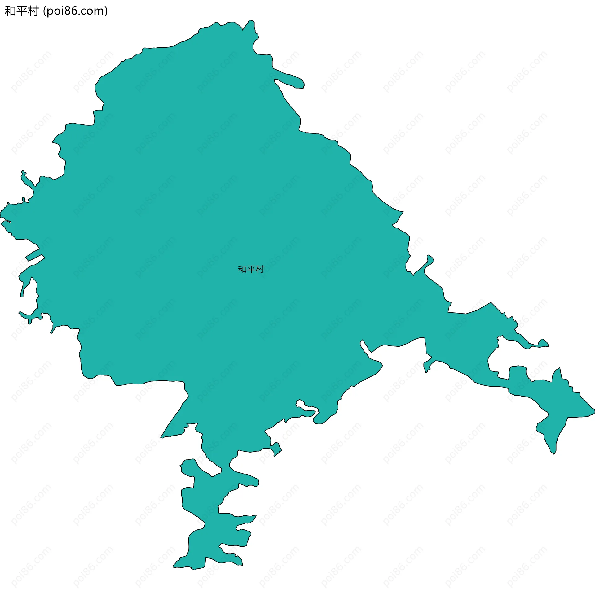 和平村边界地图