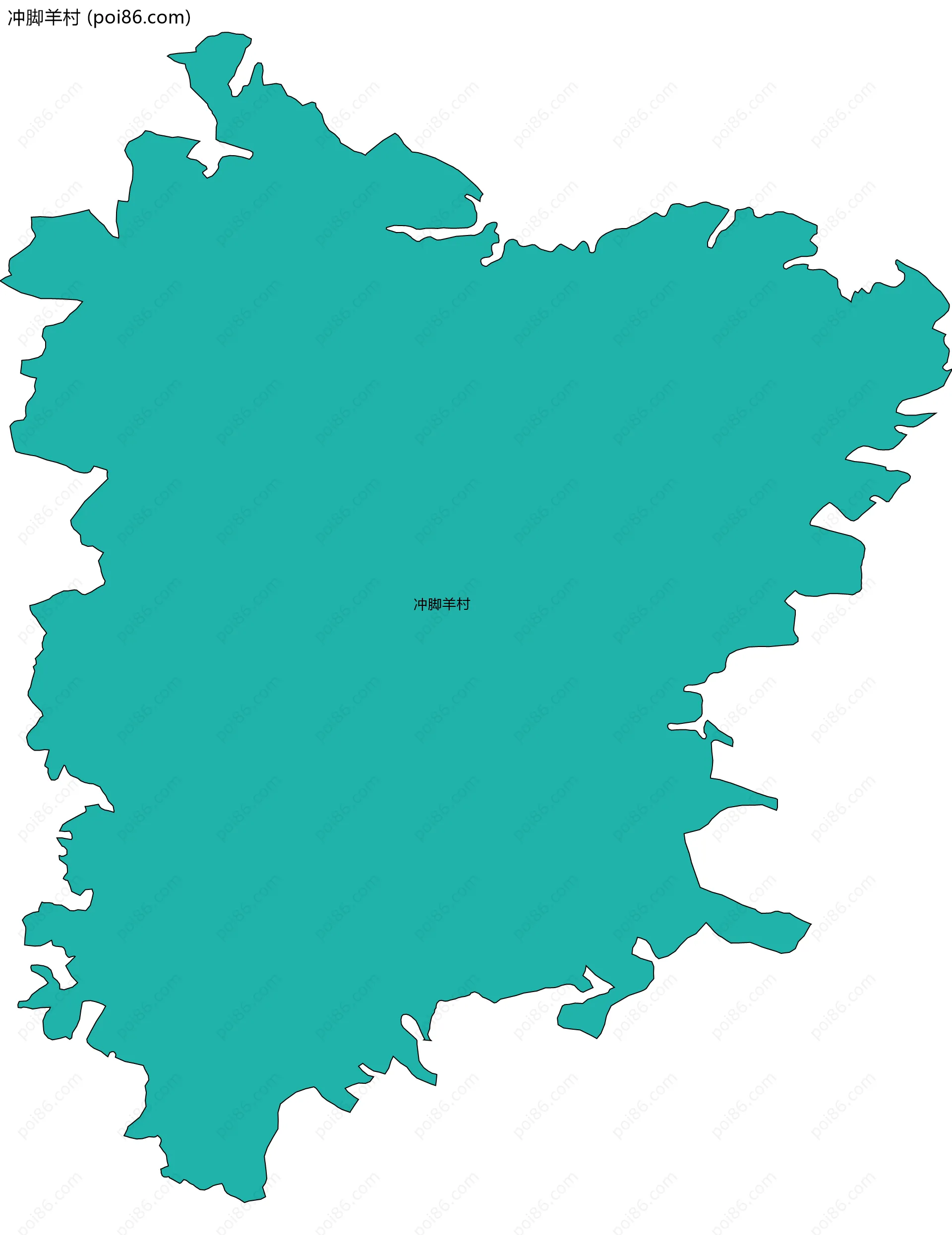 冲脚羊村边界地图