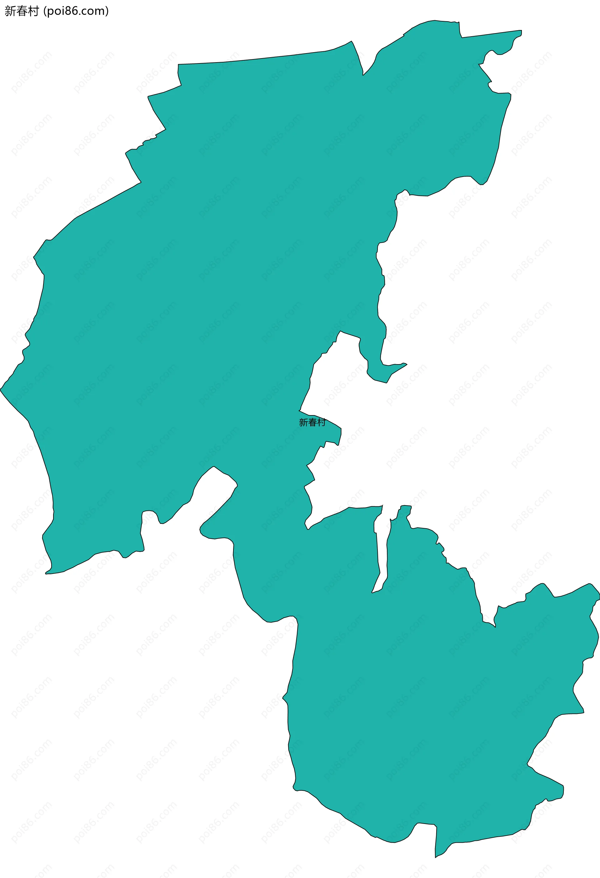 新春村边界地图