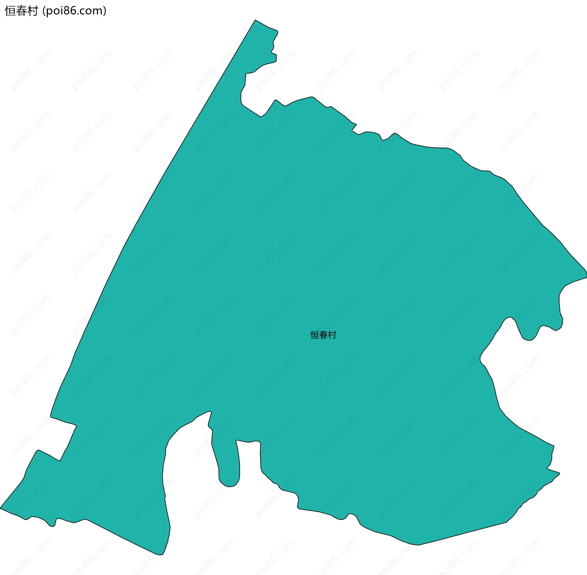 恒春村边界地图