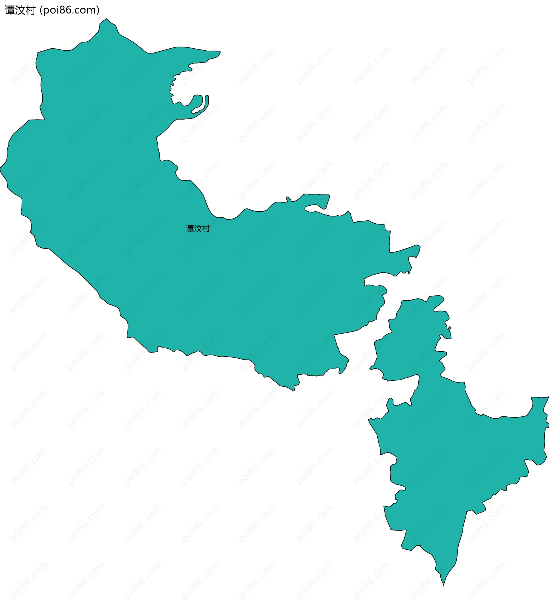 谭汶村边界地图