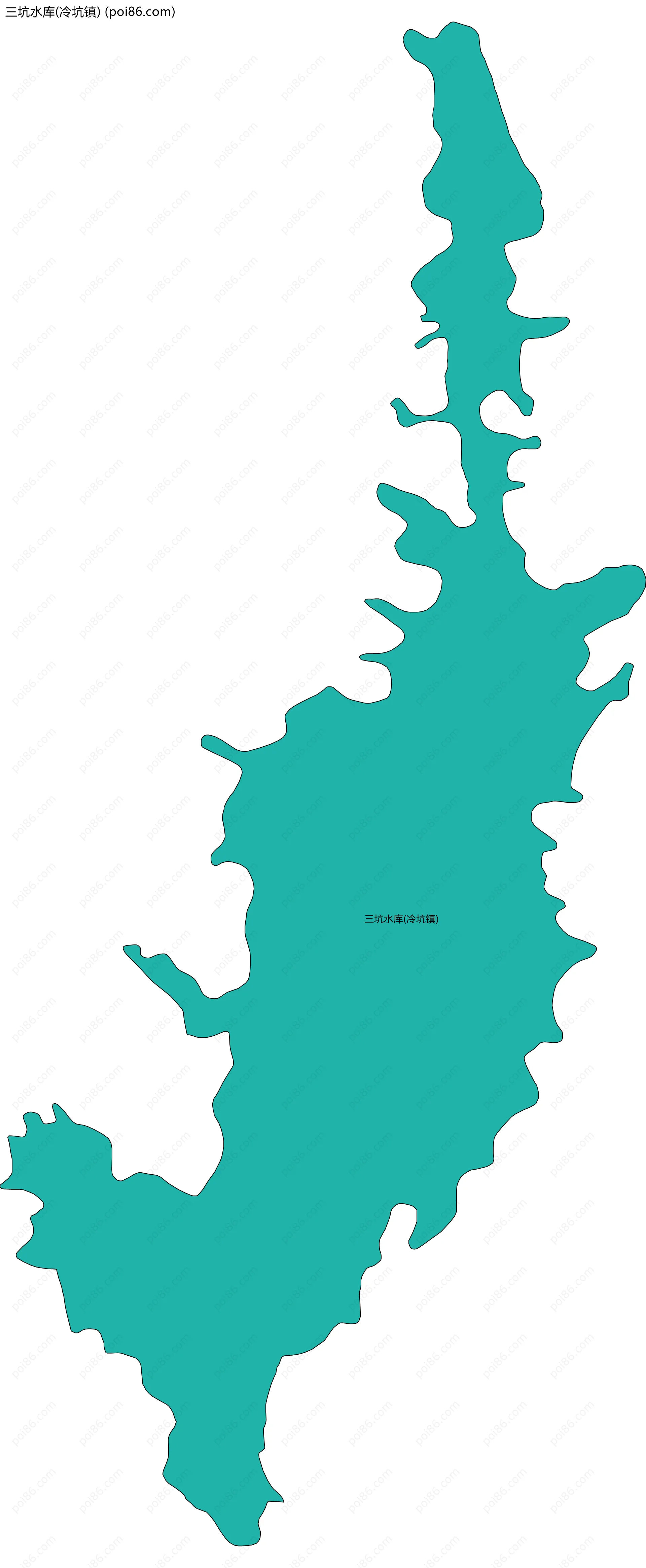 三坑水库(冷坑镇)边界地图