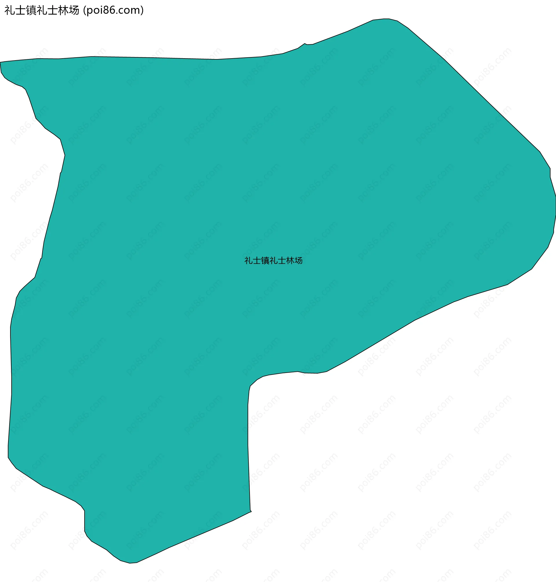 礼士镇礼士林场边界地图