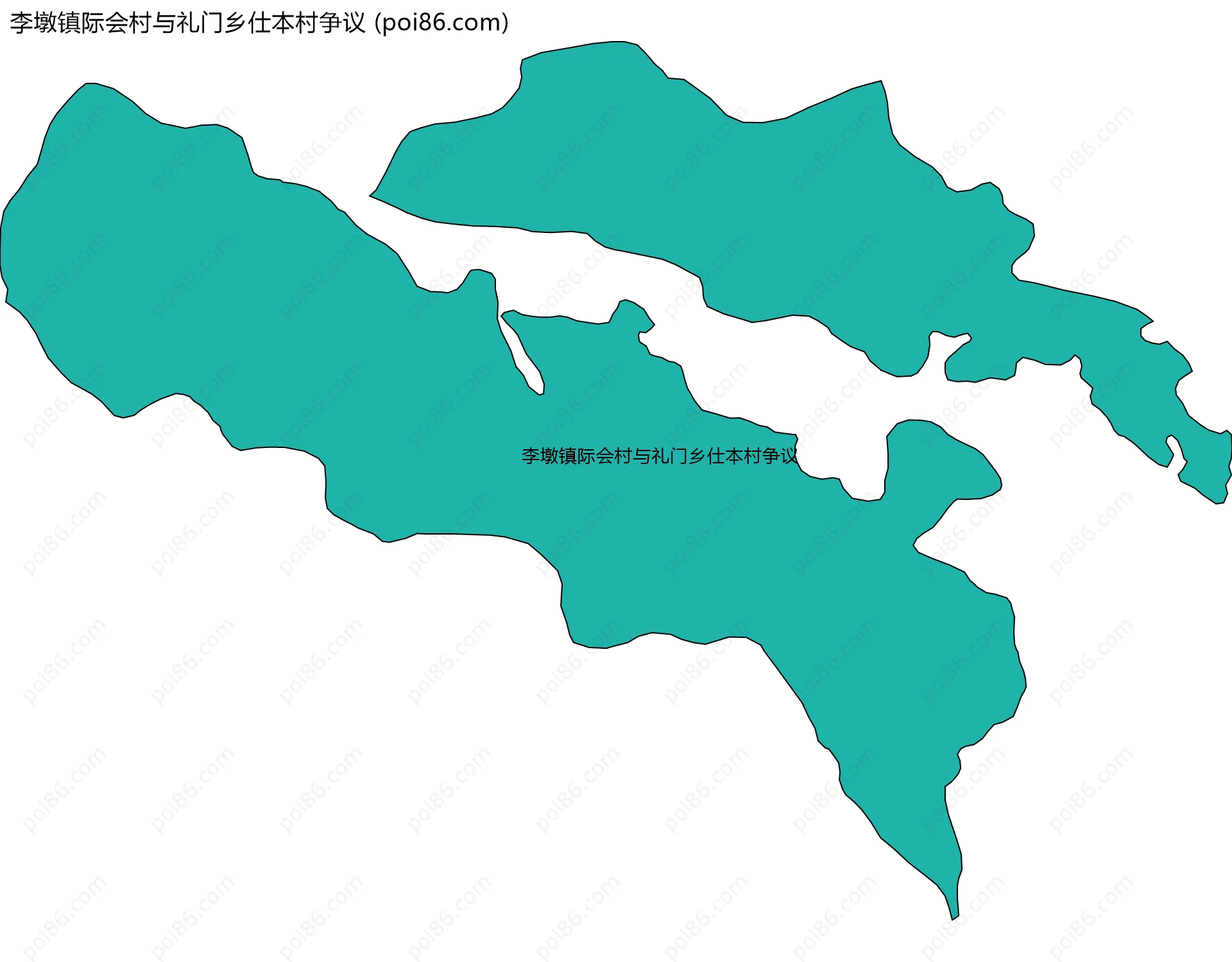 李墩镇际会村与礼门乡仕本村争议边界地图