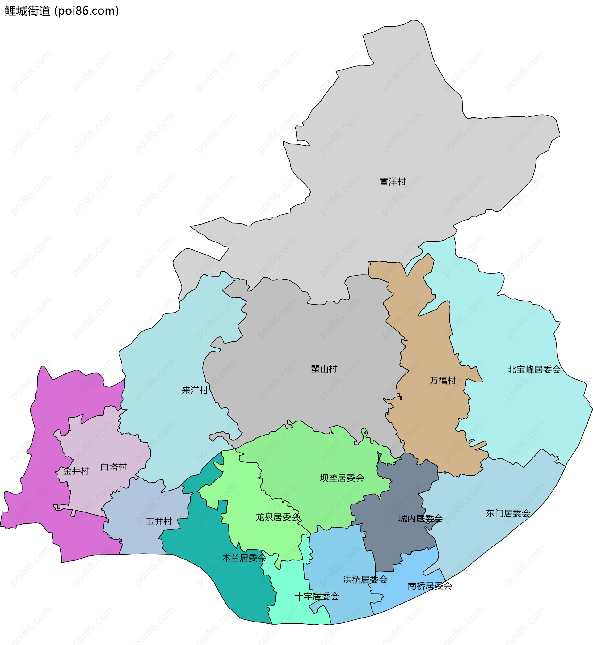 鲤城街道边界地图(五级行政区划)