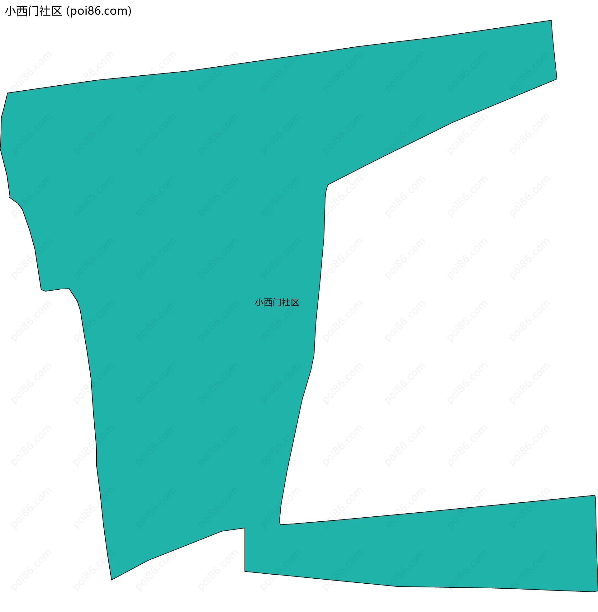 小西门社区边界地图
