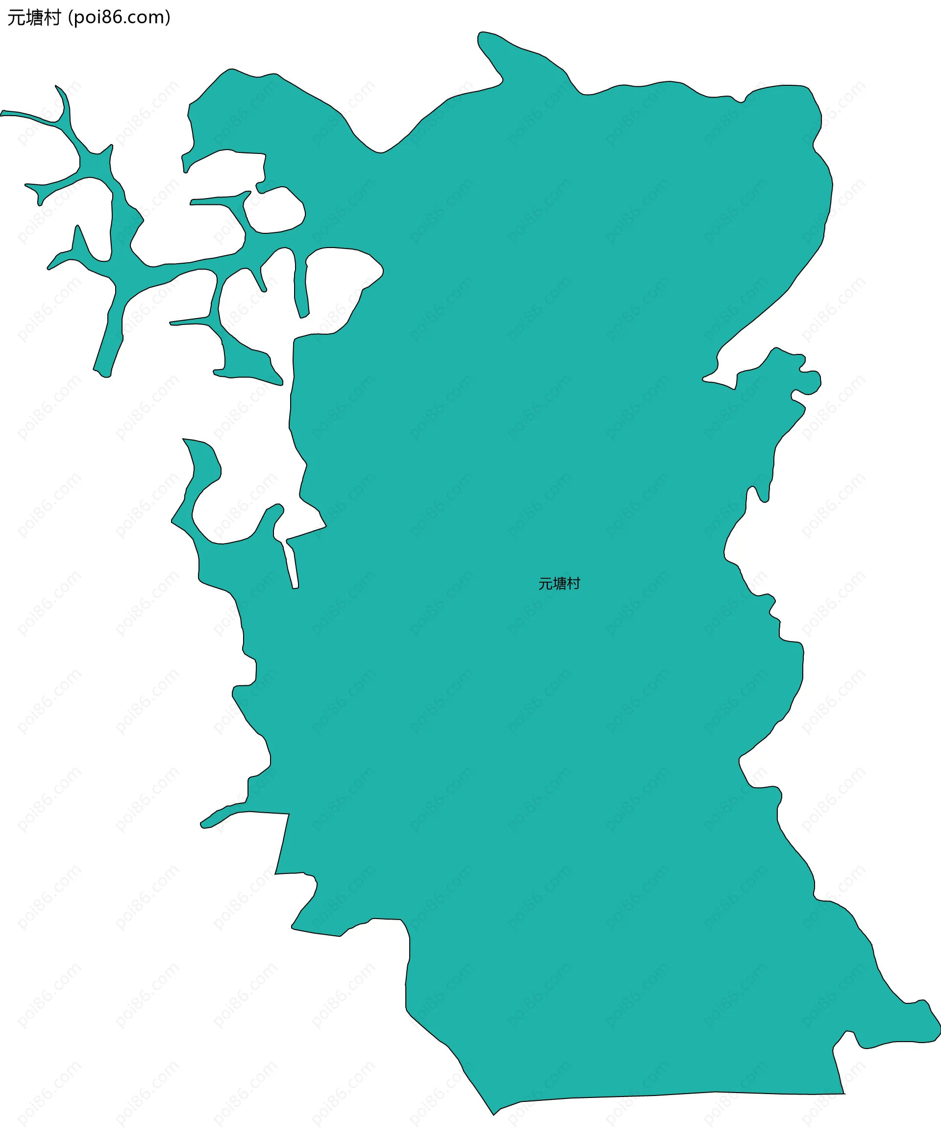 元塘村边界地图