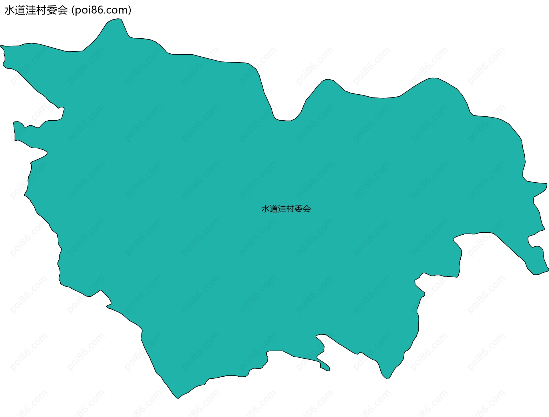 水道洼村委会边界地图