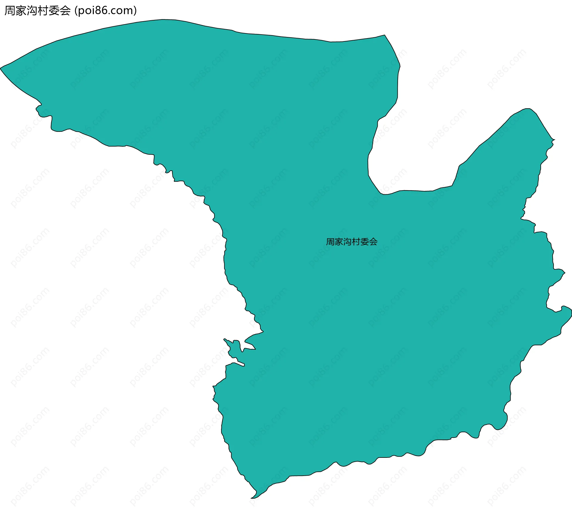 周家沟村委会边界地图