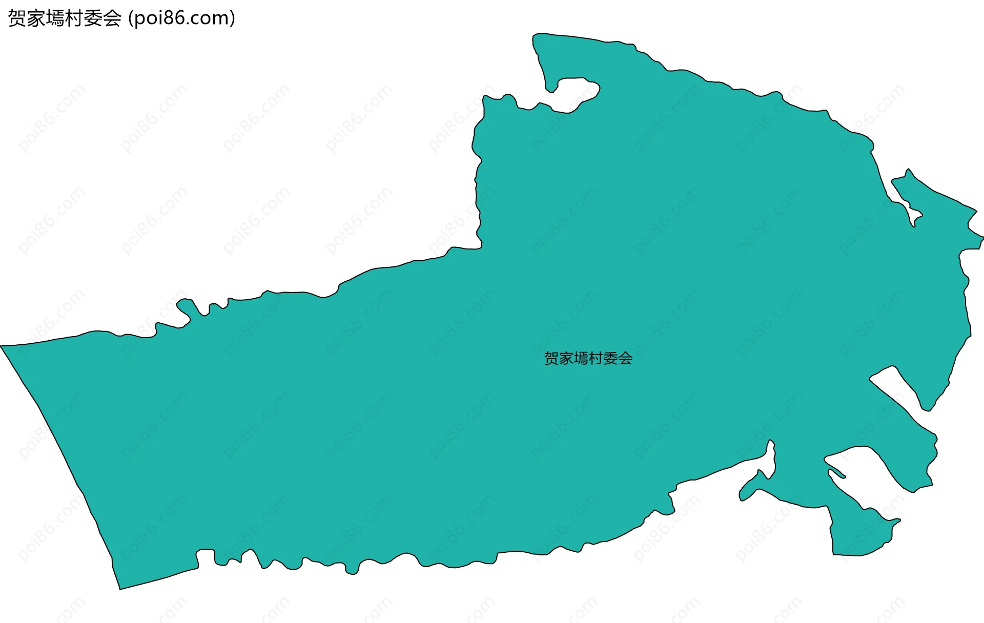 贺家墕村委会边界地图