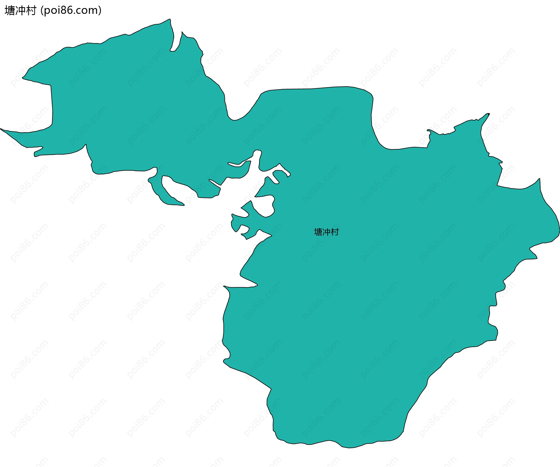 塘冲村边界地图