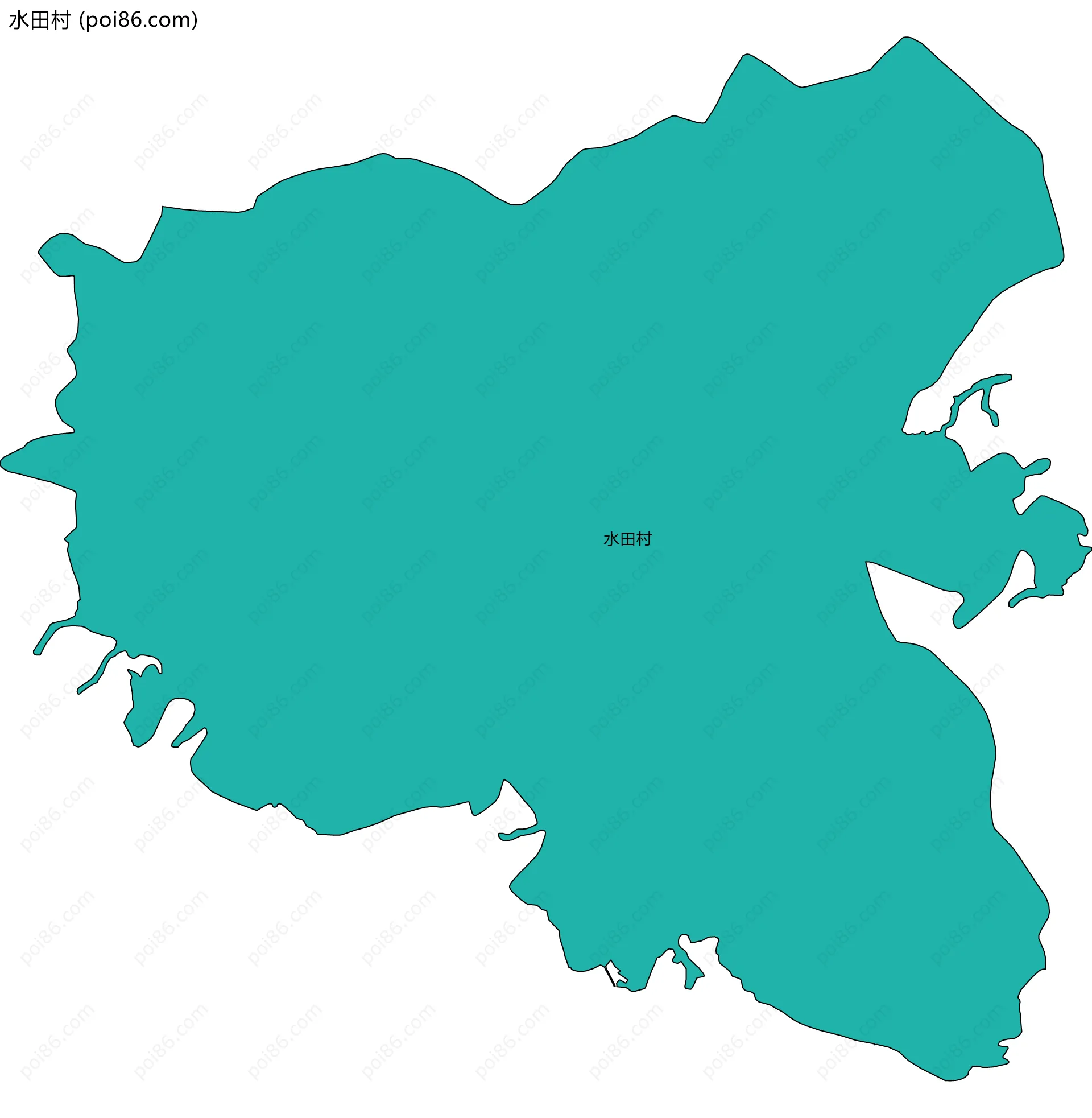 水田村边界地图