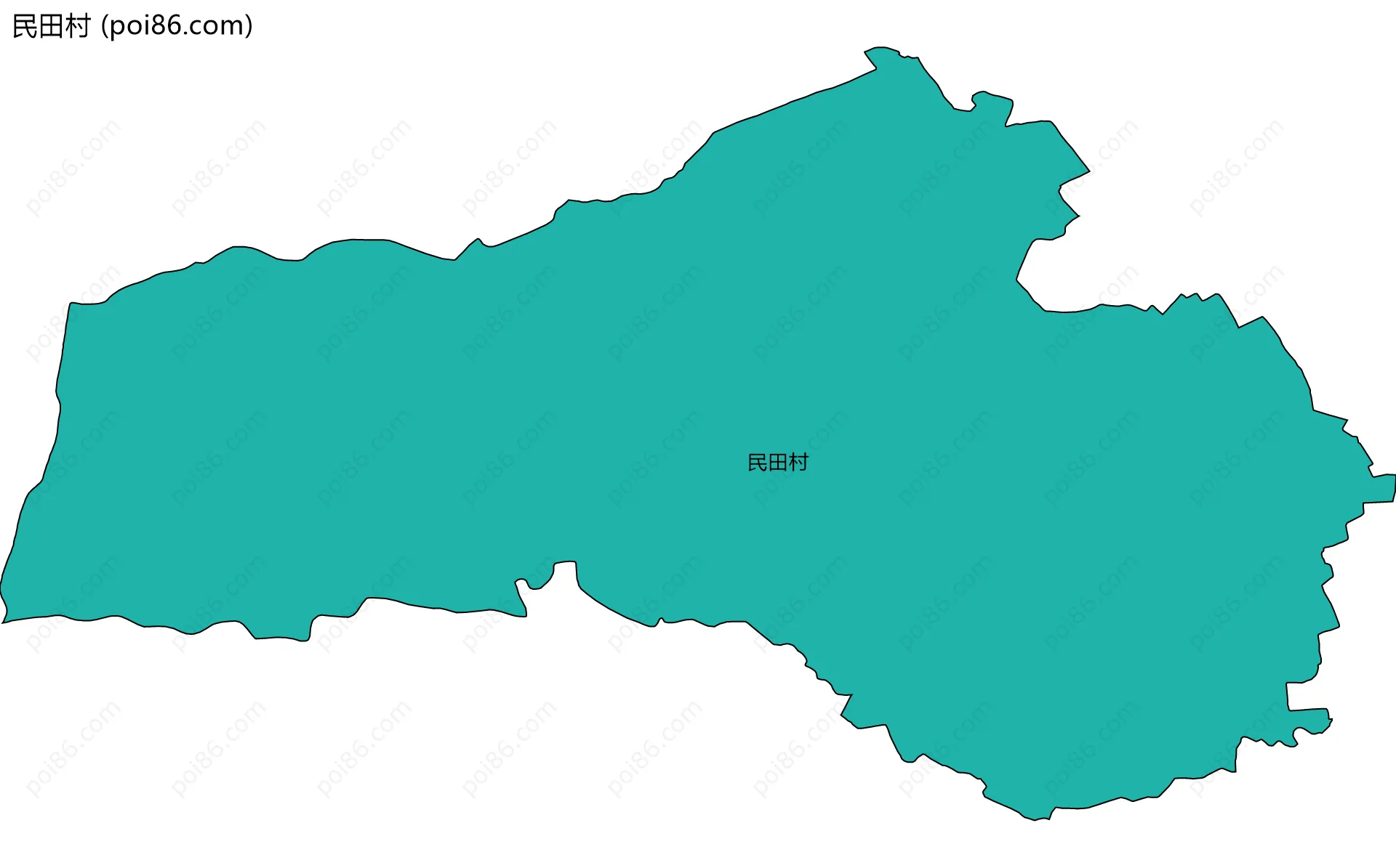 民田村边界地图