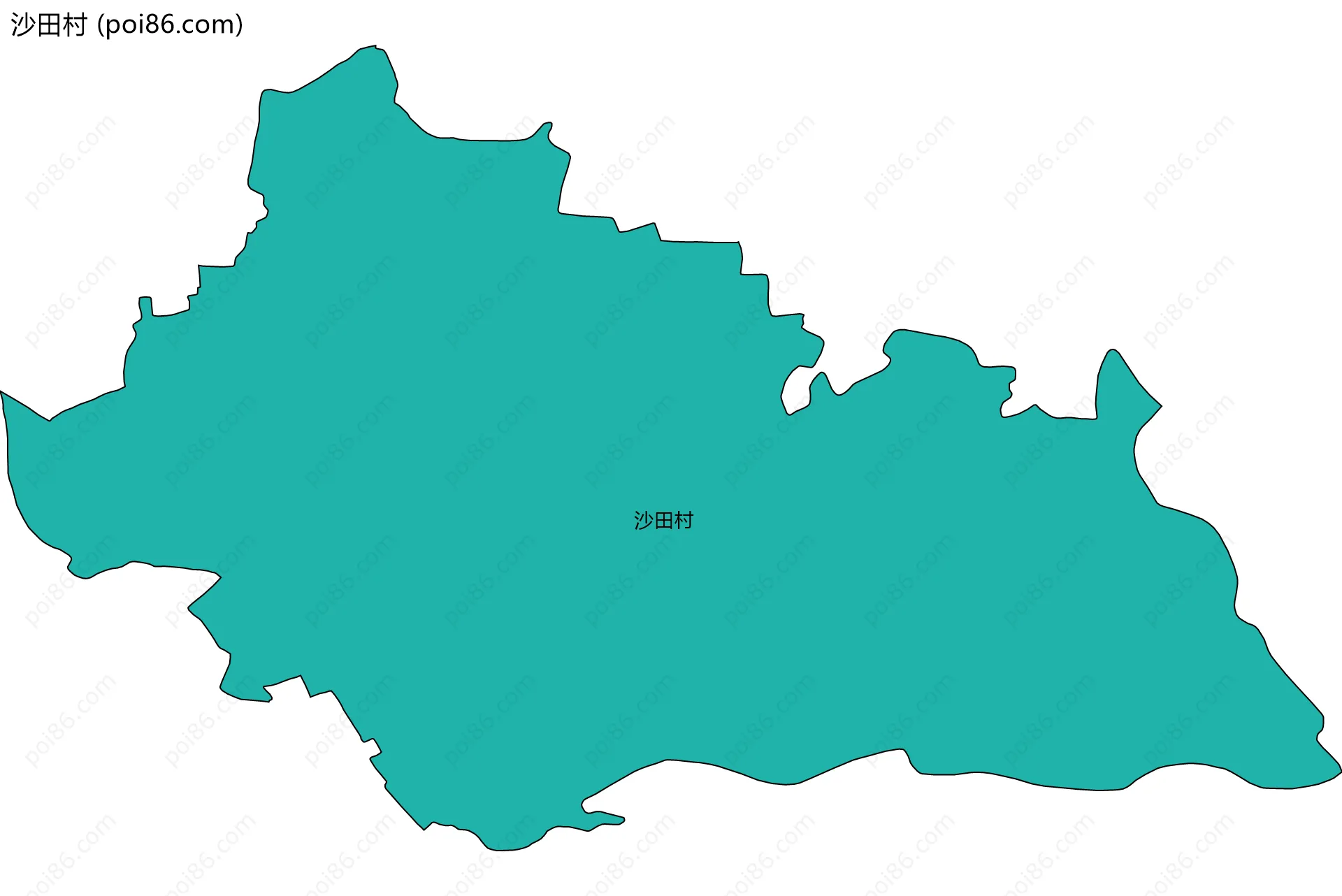 沙田村边界地图