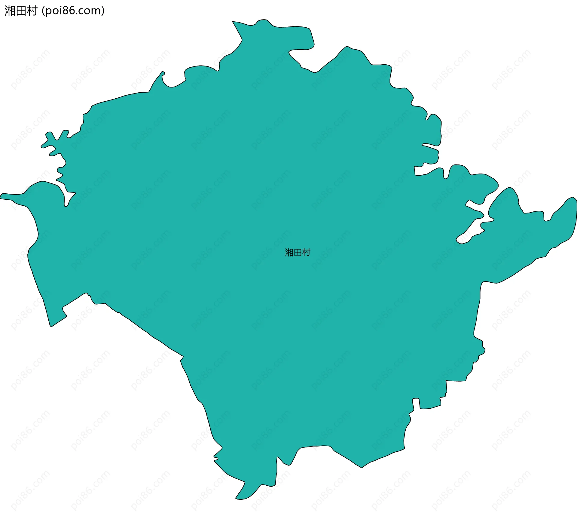 湘田村边界地图