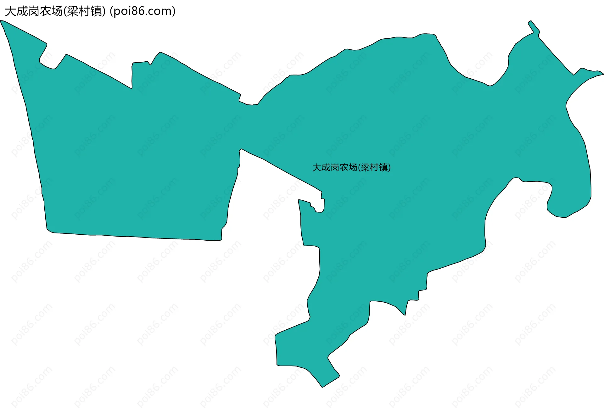 大成岗农场(梁村镇)边界地图