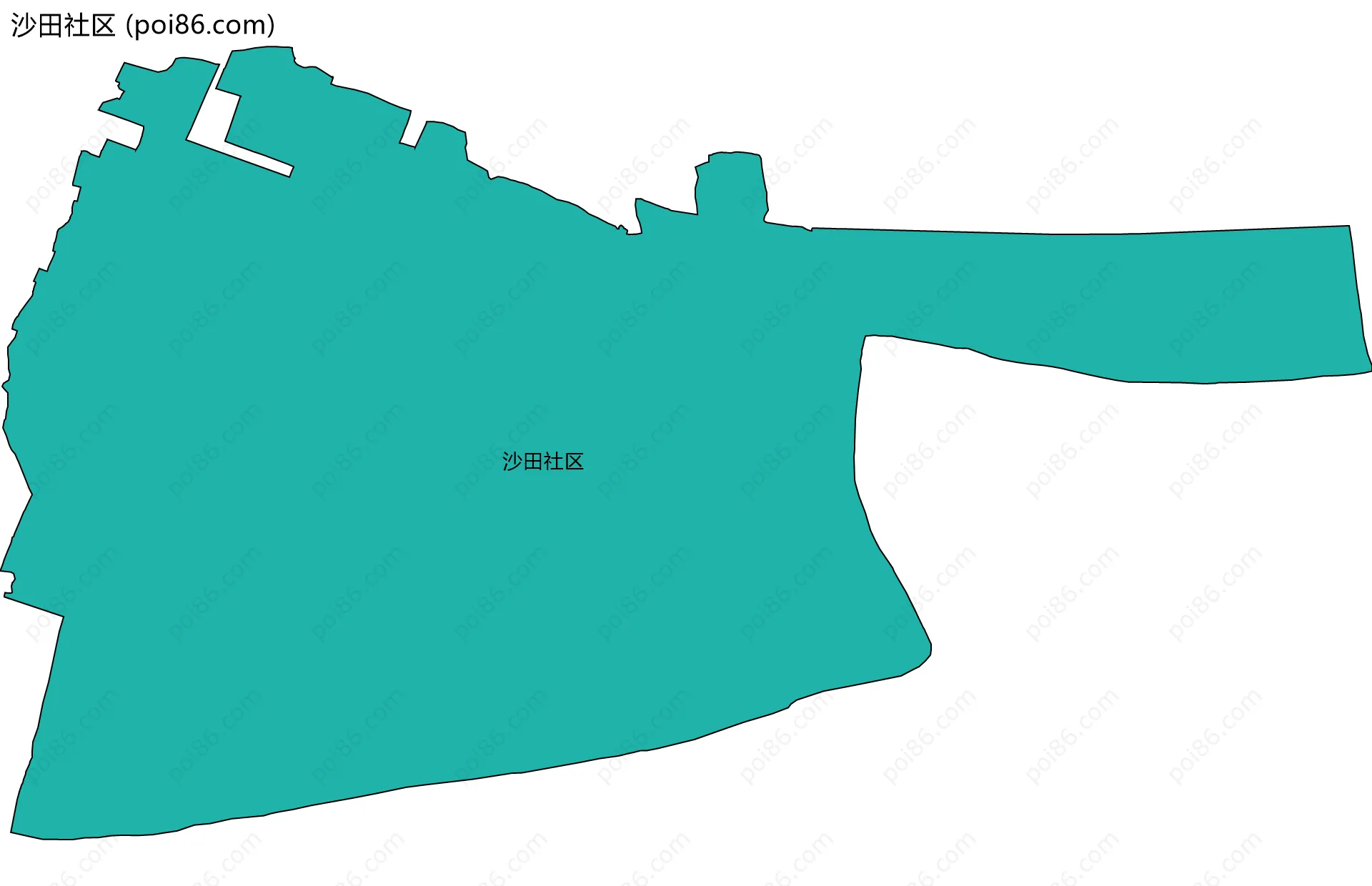 沙田社区边界地图