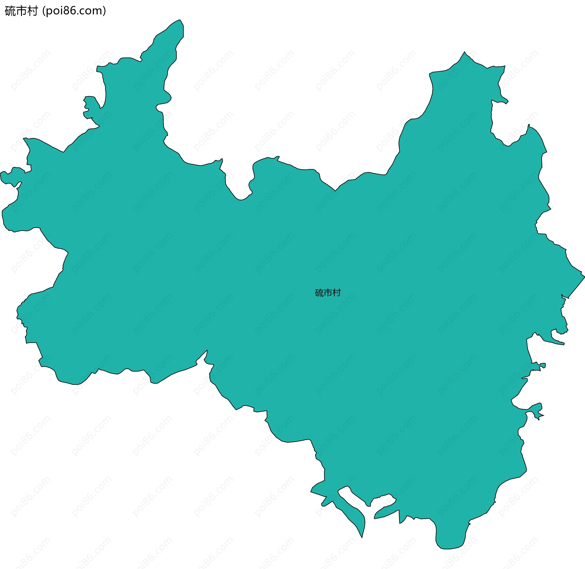 硫市村边界地图