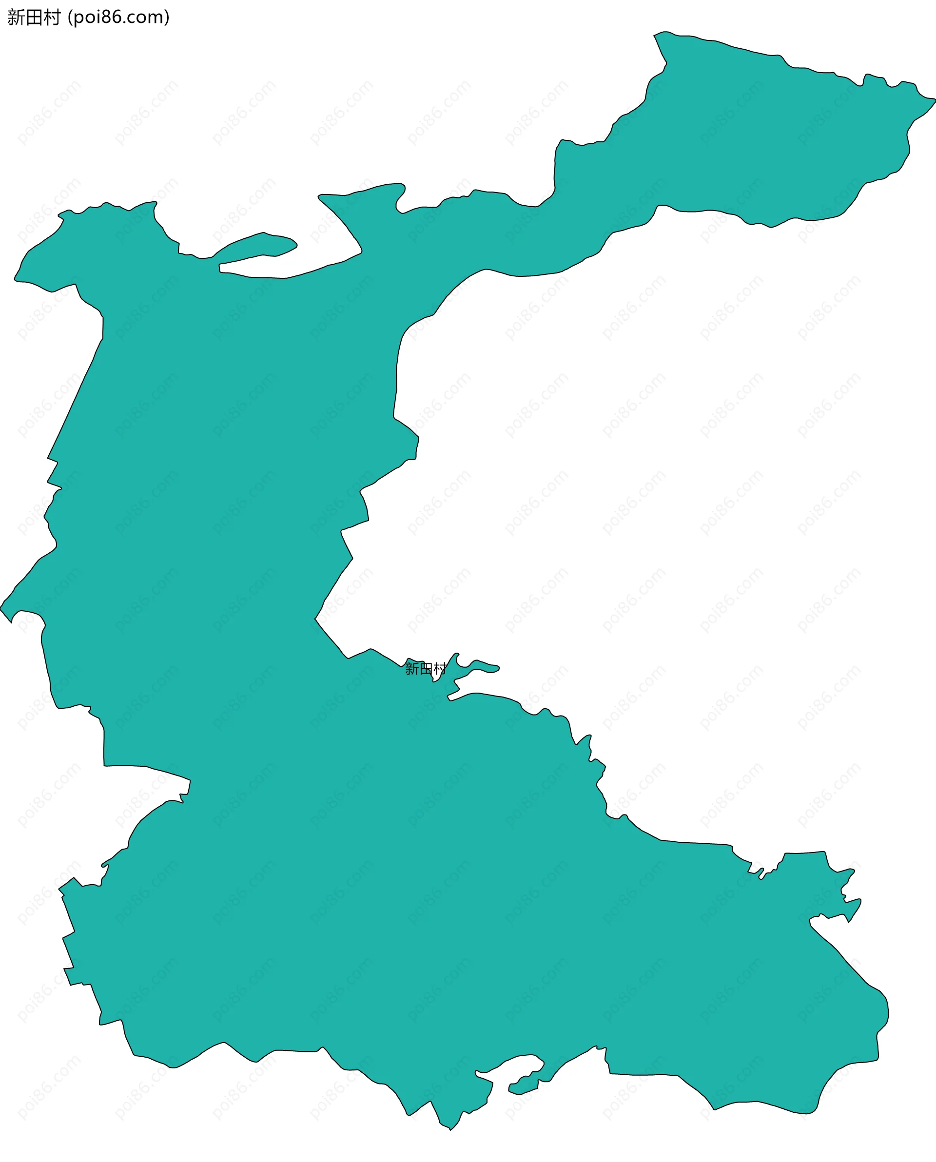 新田村边界地图