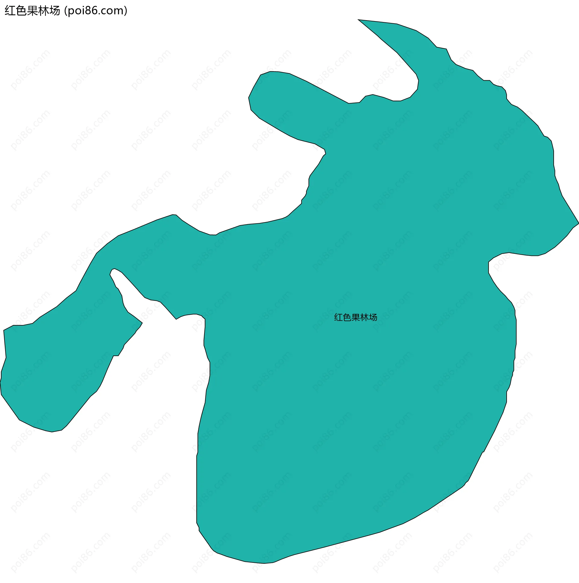 红色果林场边界地图