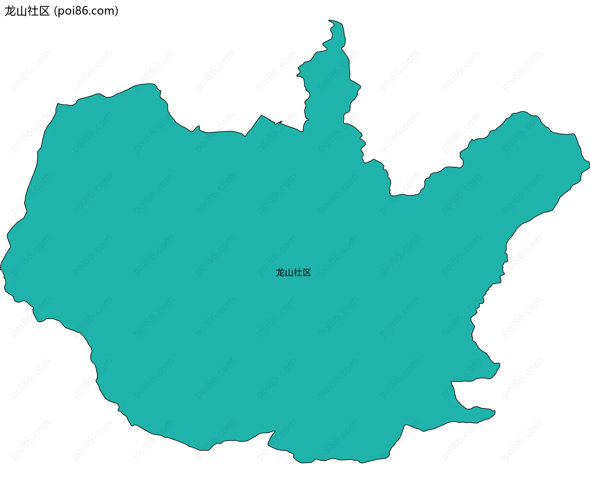 龙山社区边界地图(五级行政区划)