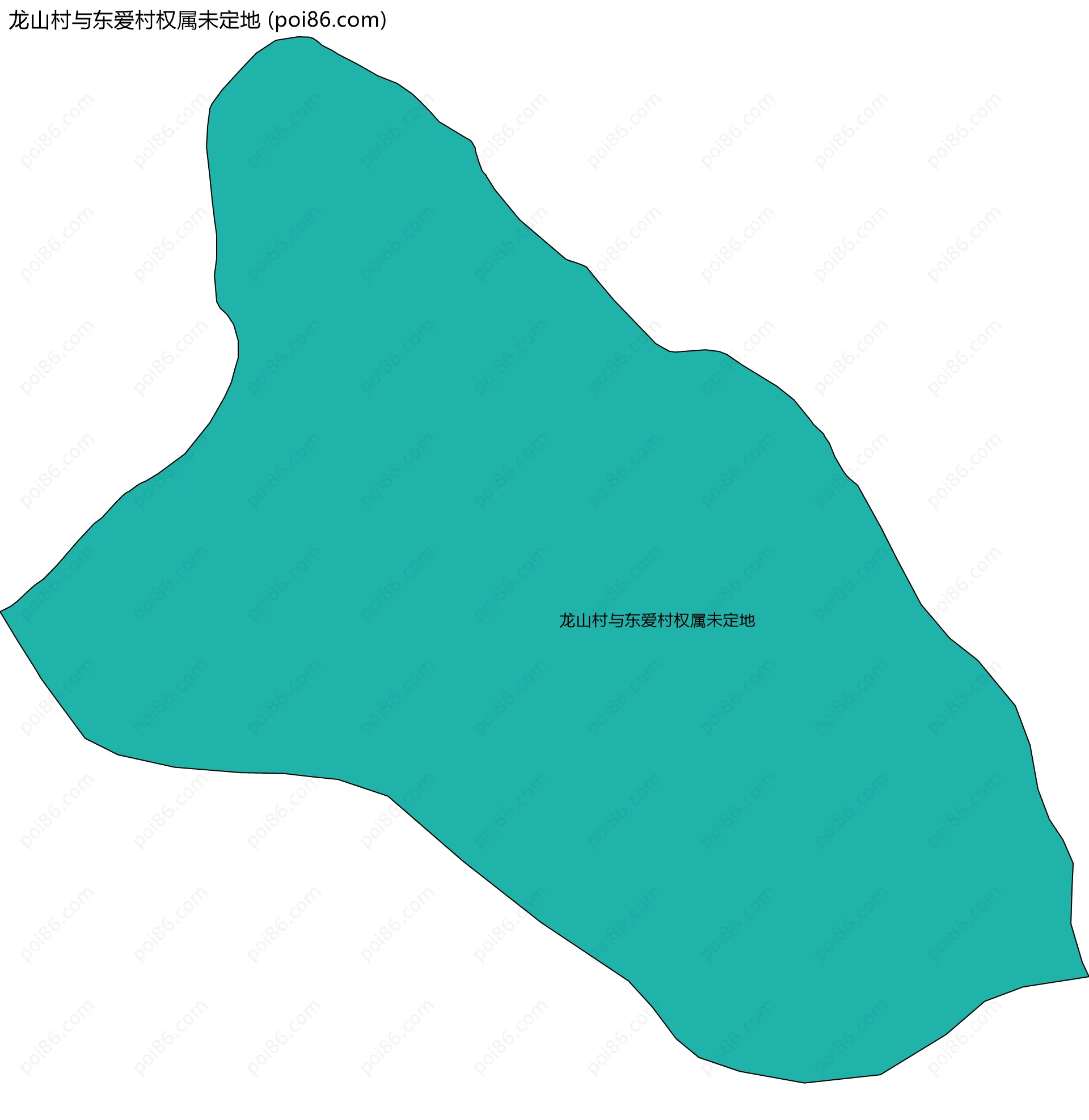 龙山村与东爱村权属未定地边界地图