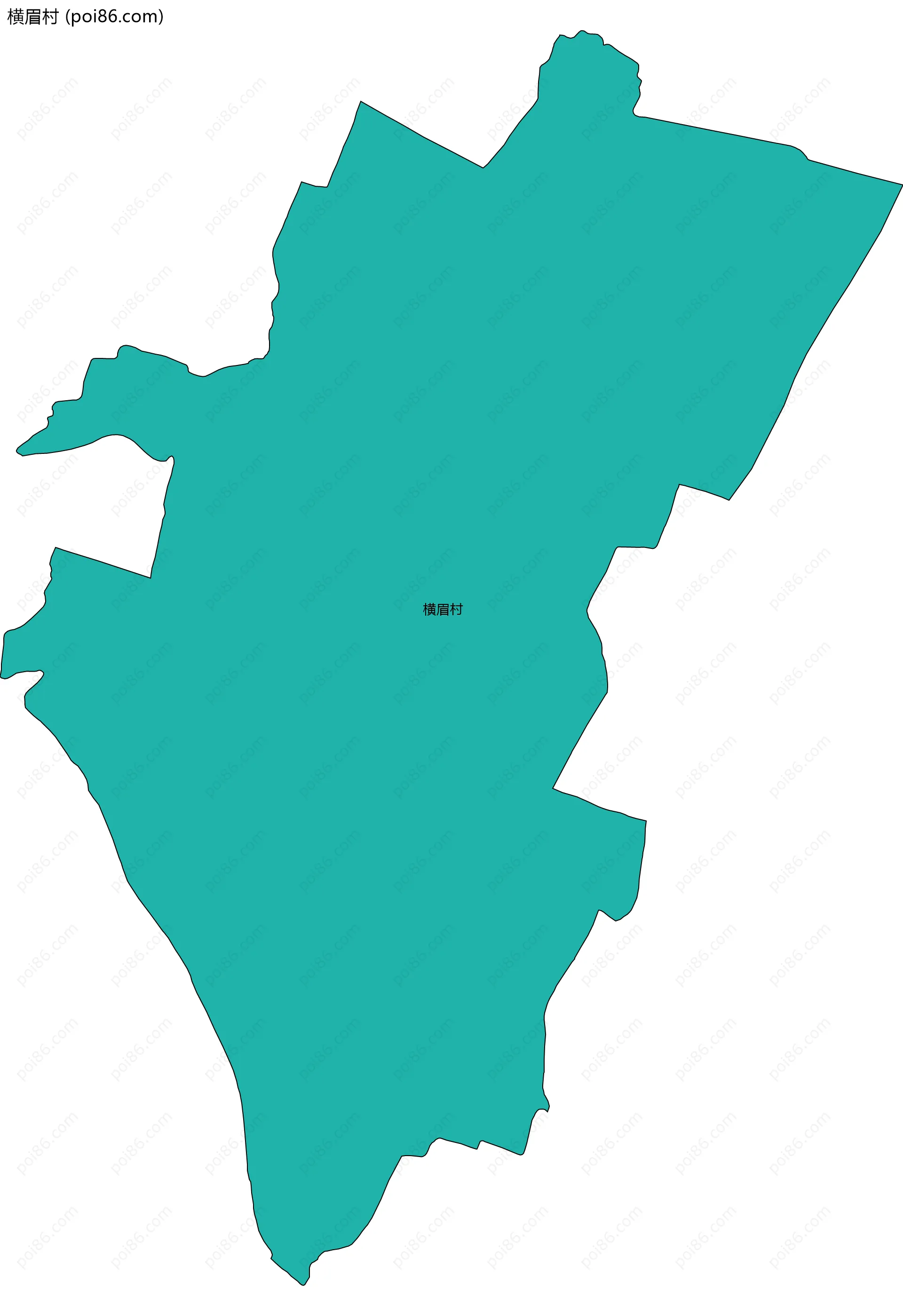 横眉村边界地图