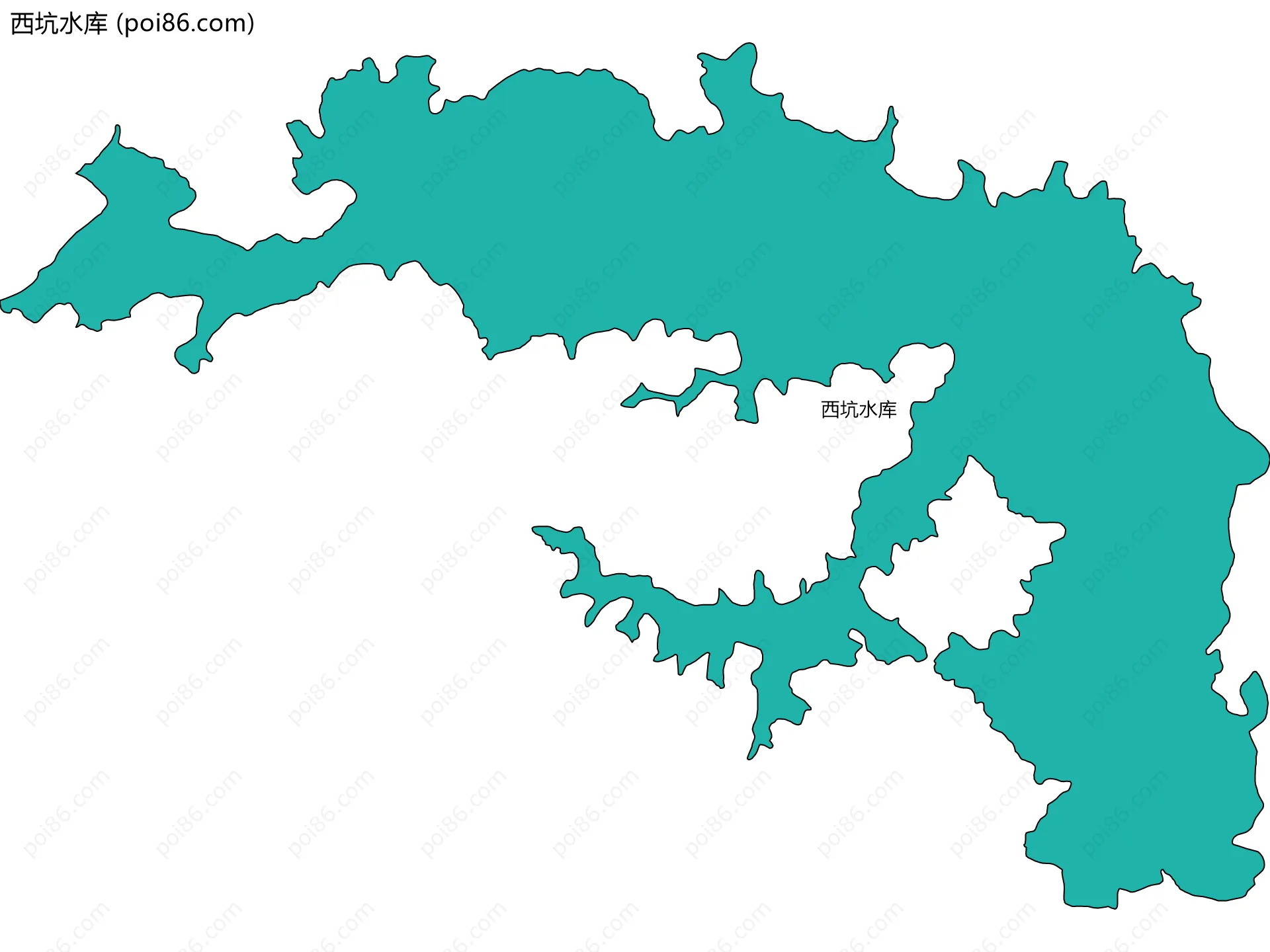 西坑水库边界地图