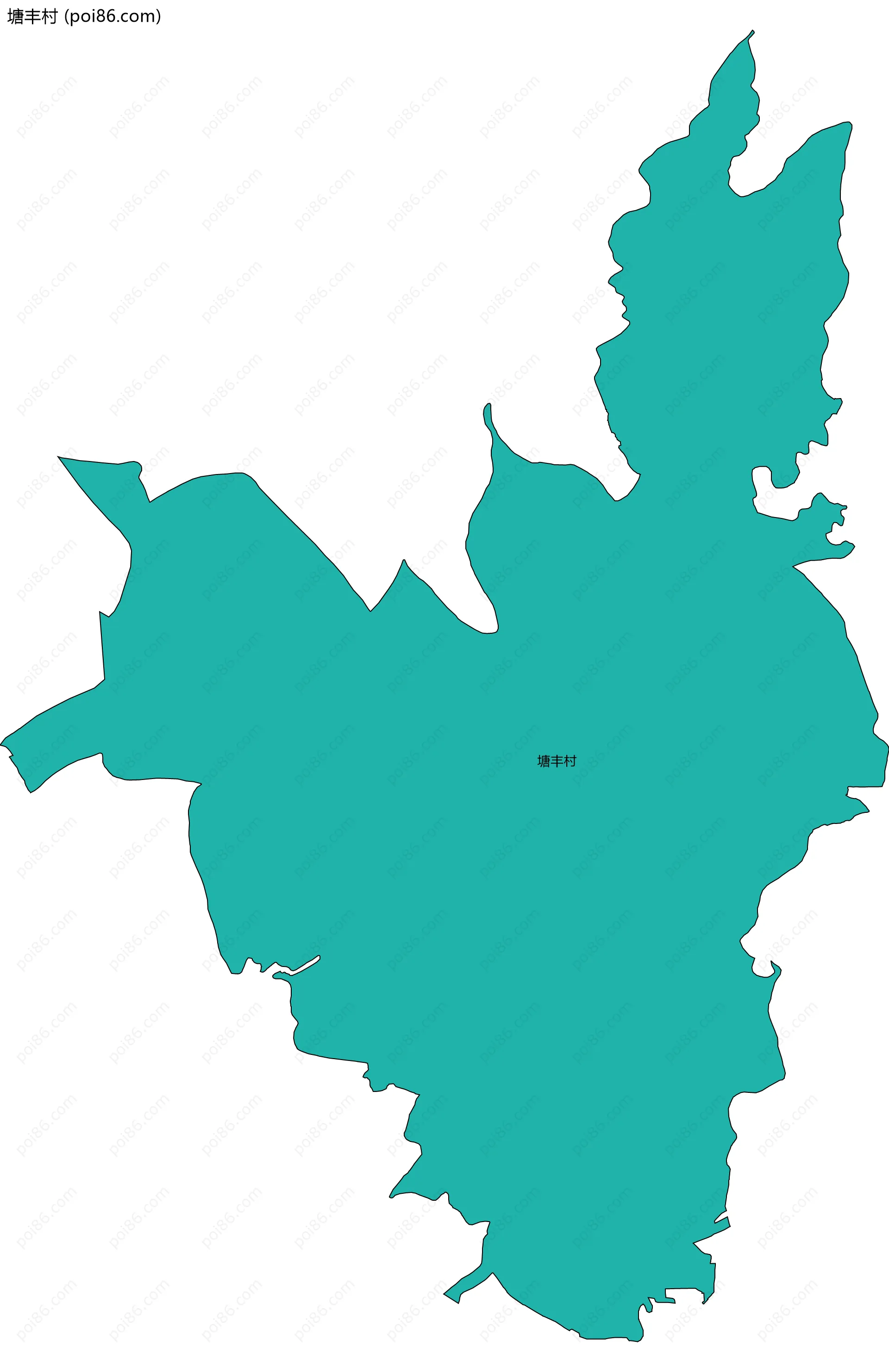 塘丰村边界地图