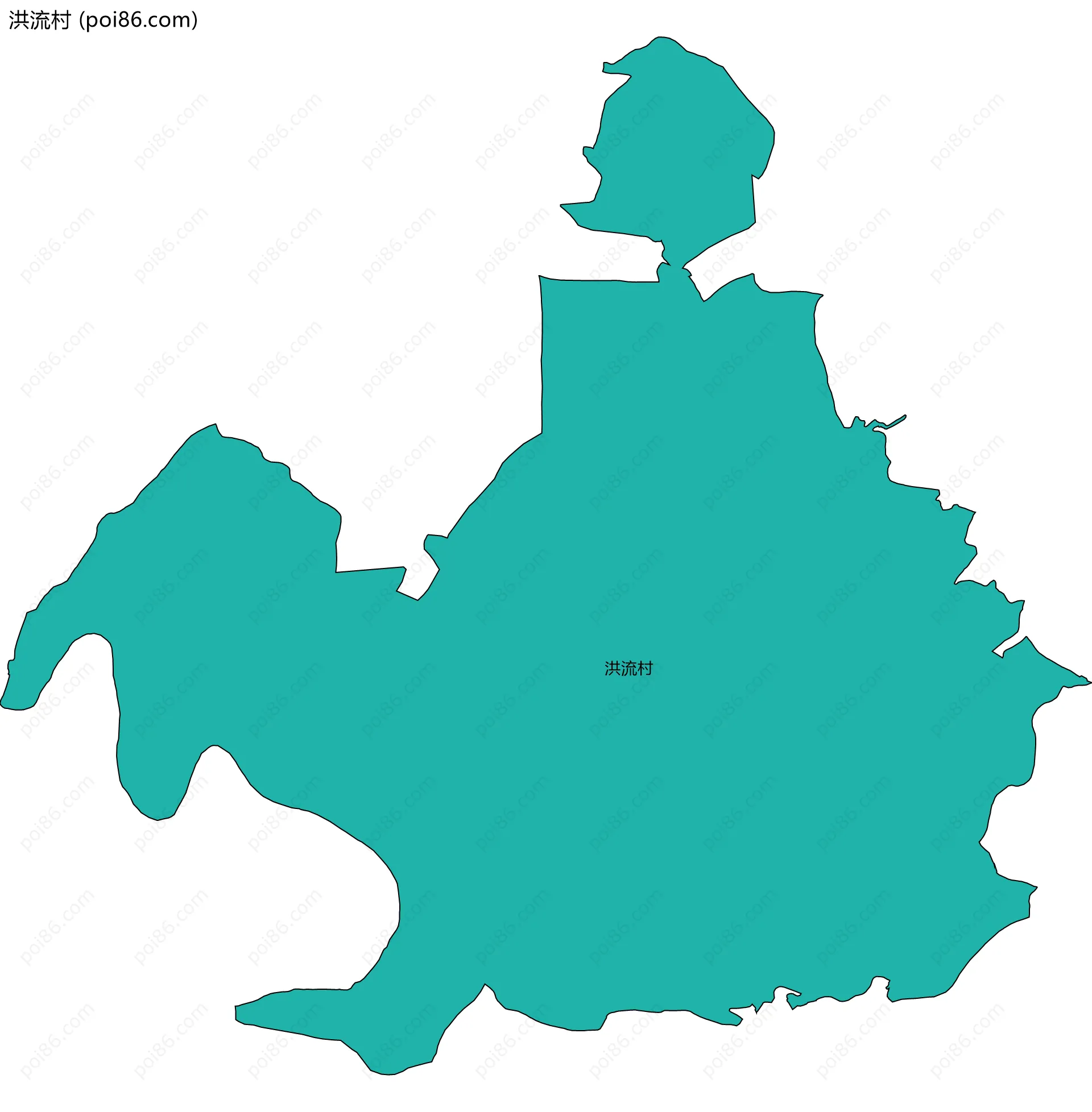 洪流村边界地图