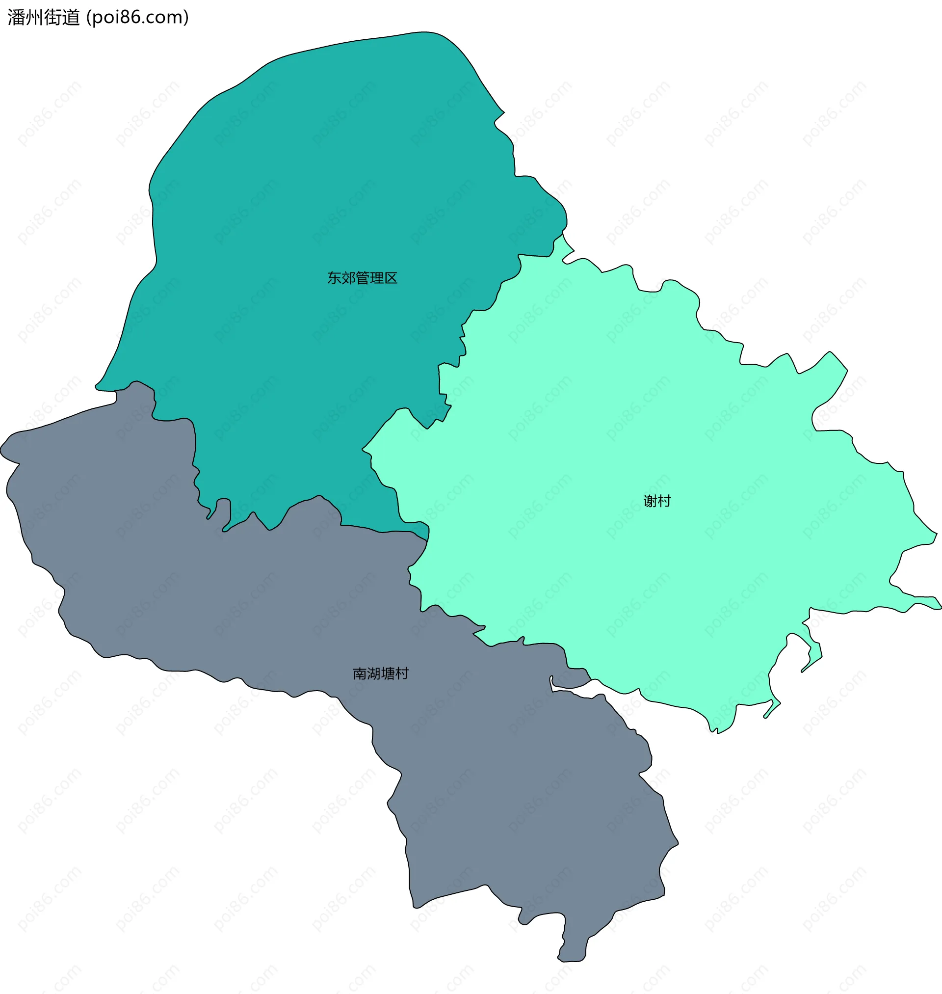 潘州街道边界地图(五级行政区划)