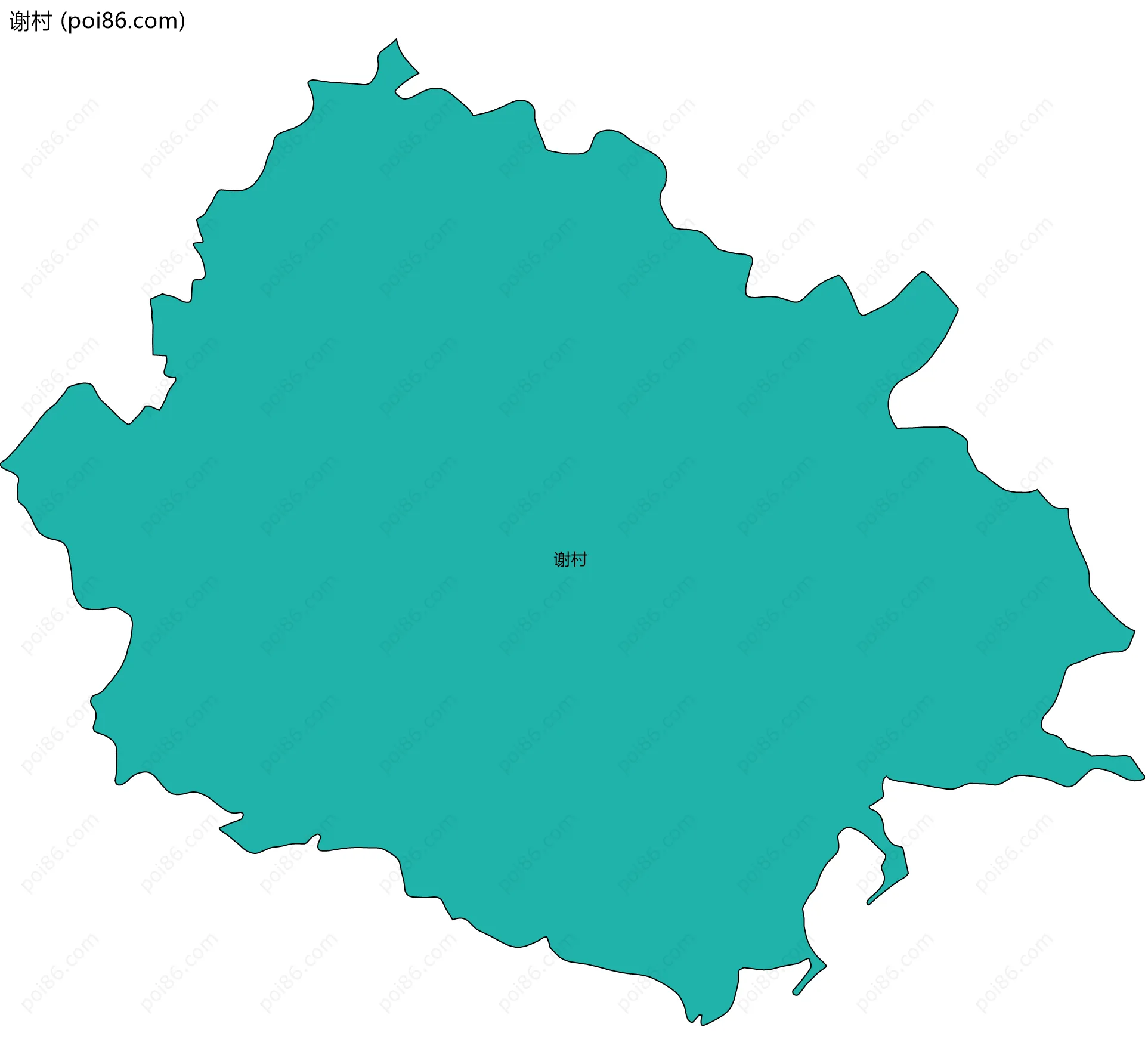 谢村边界地图