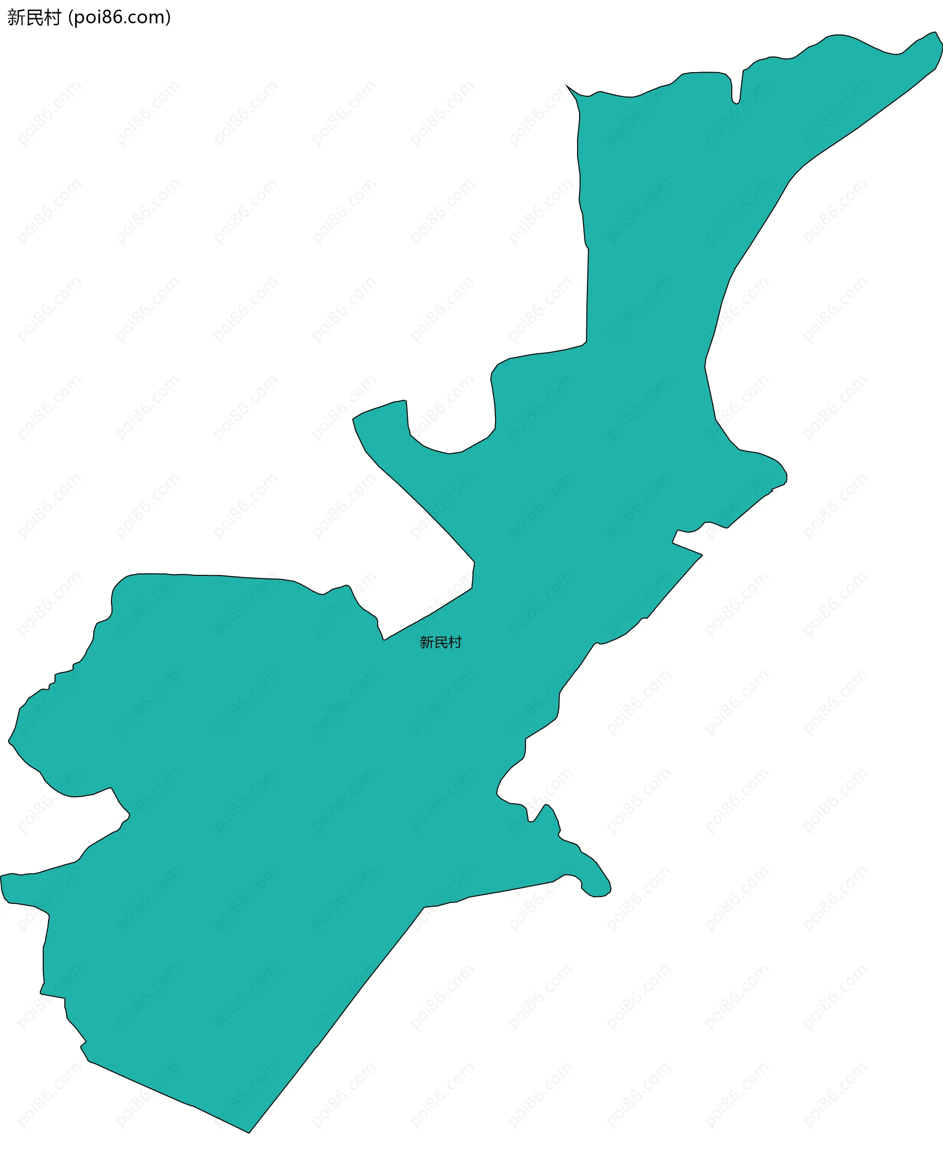 新民村边界地图