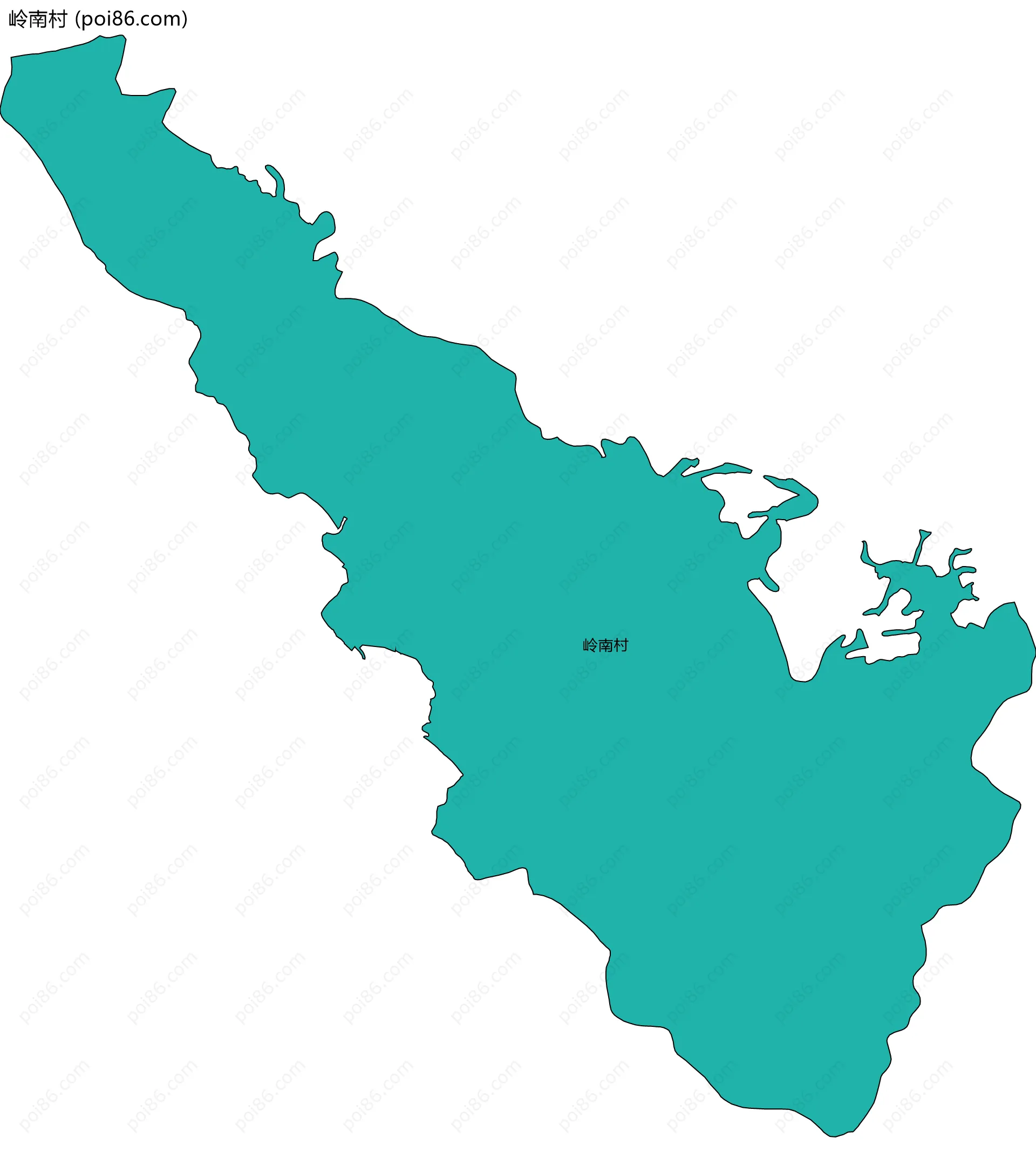 岭南村边界地图