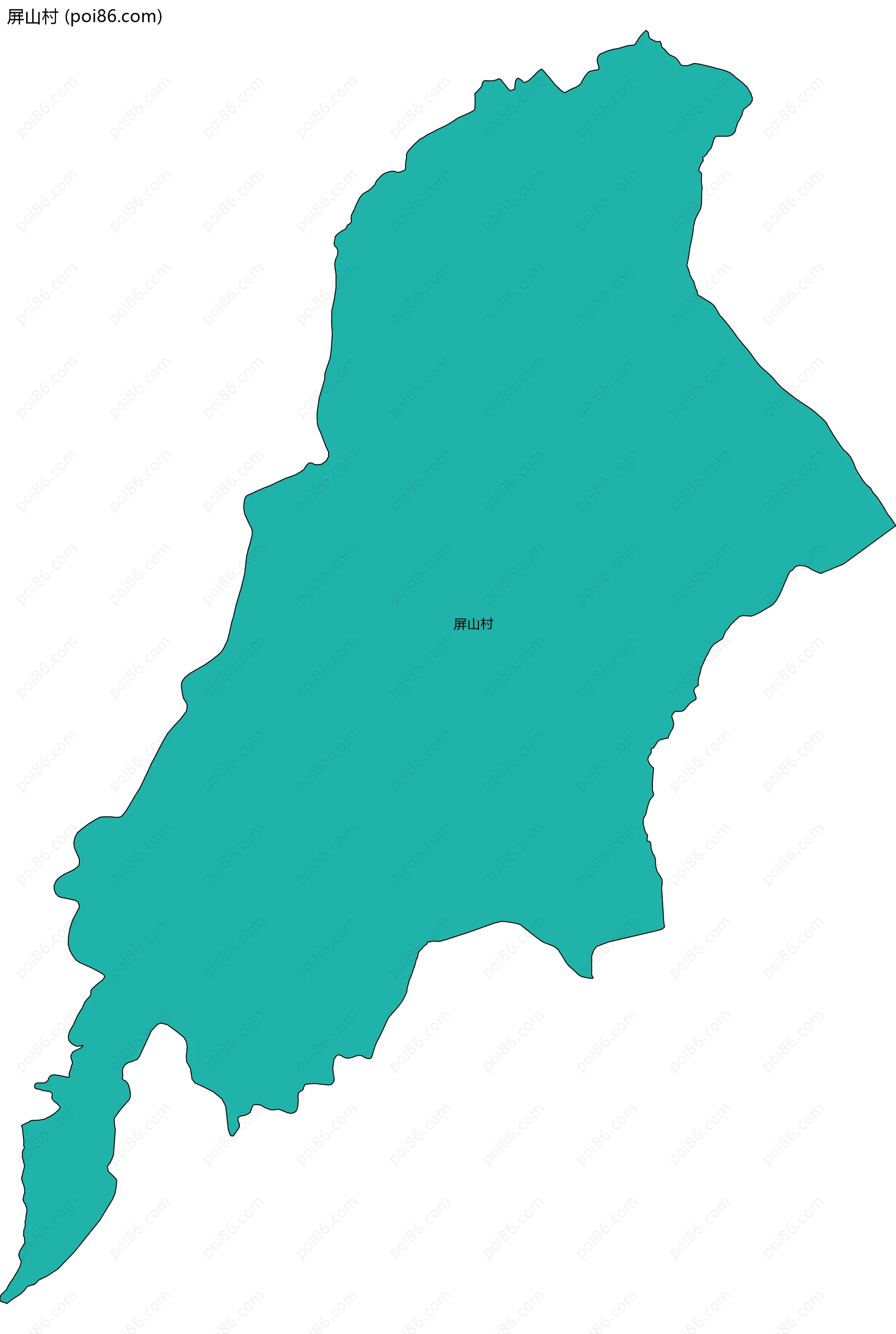 屏山村边界地图