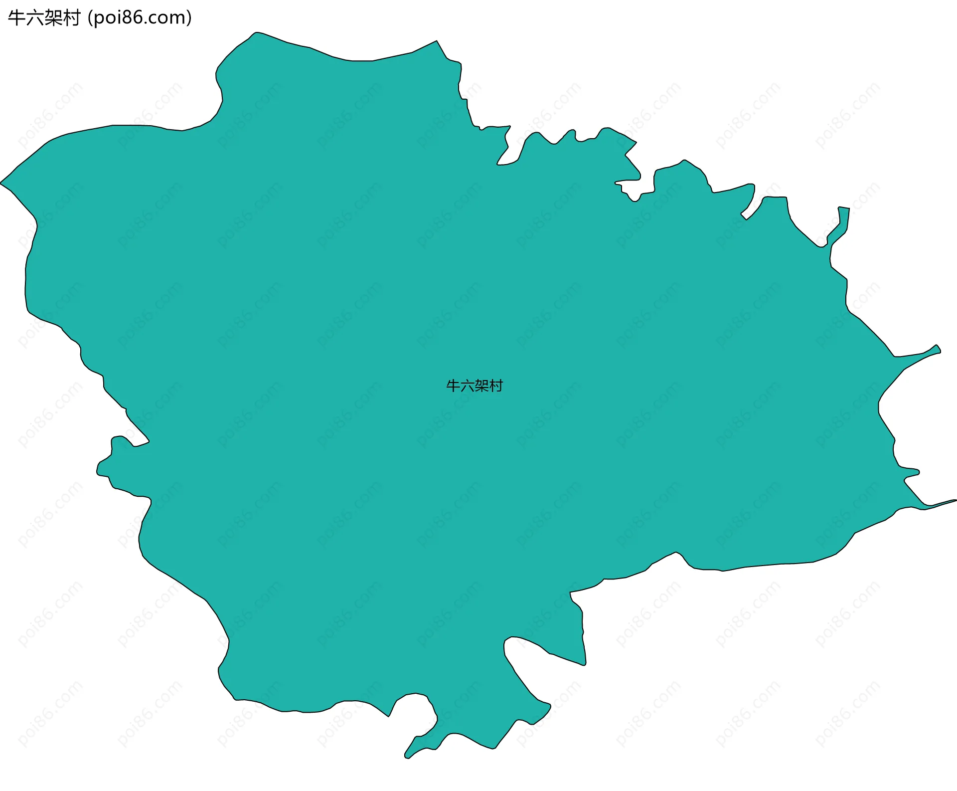 牛六架村边界地图