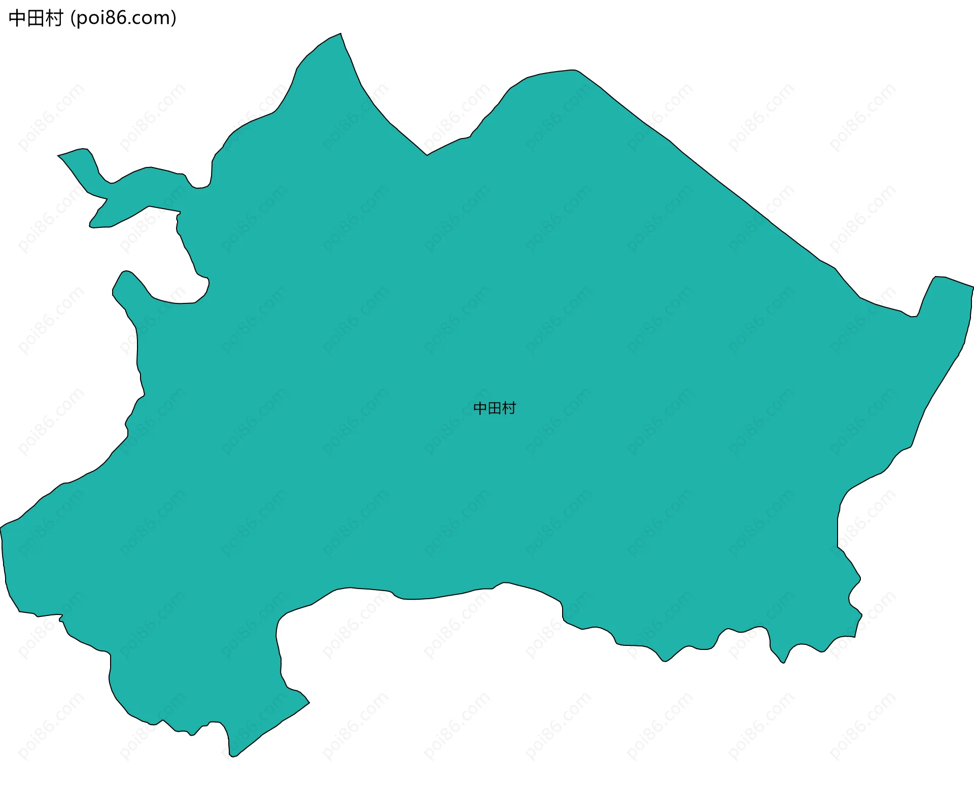 中田村边界地图