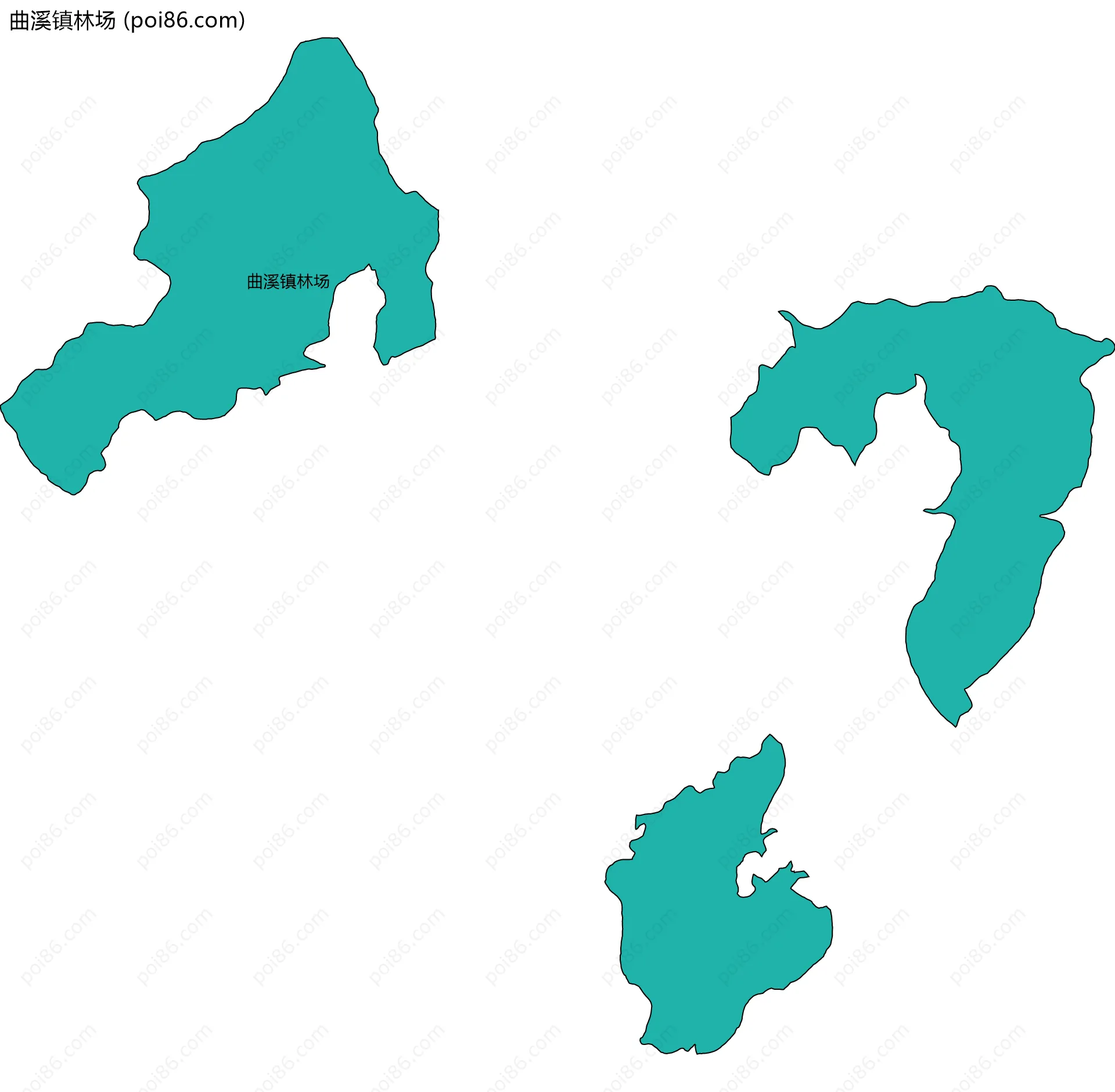 曲溪镇林场边界地图