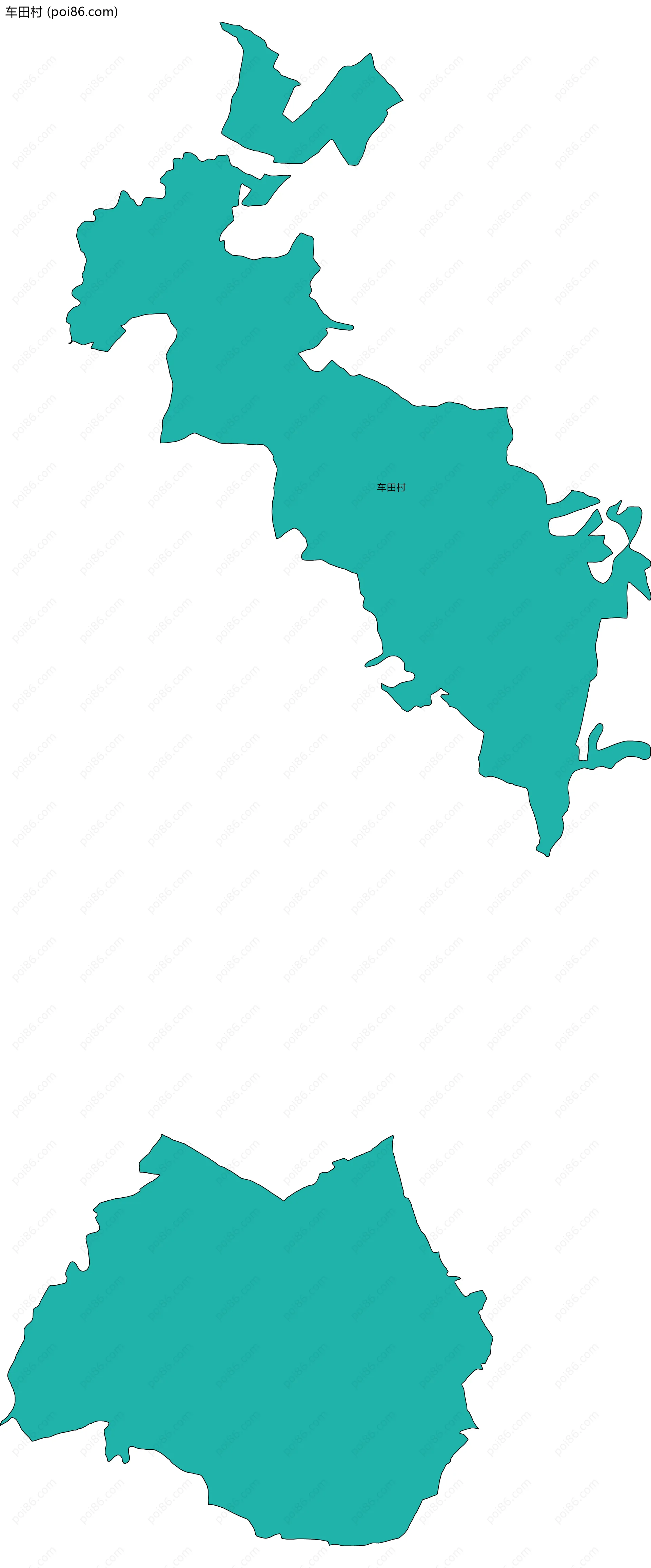 车田村边界地图