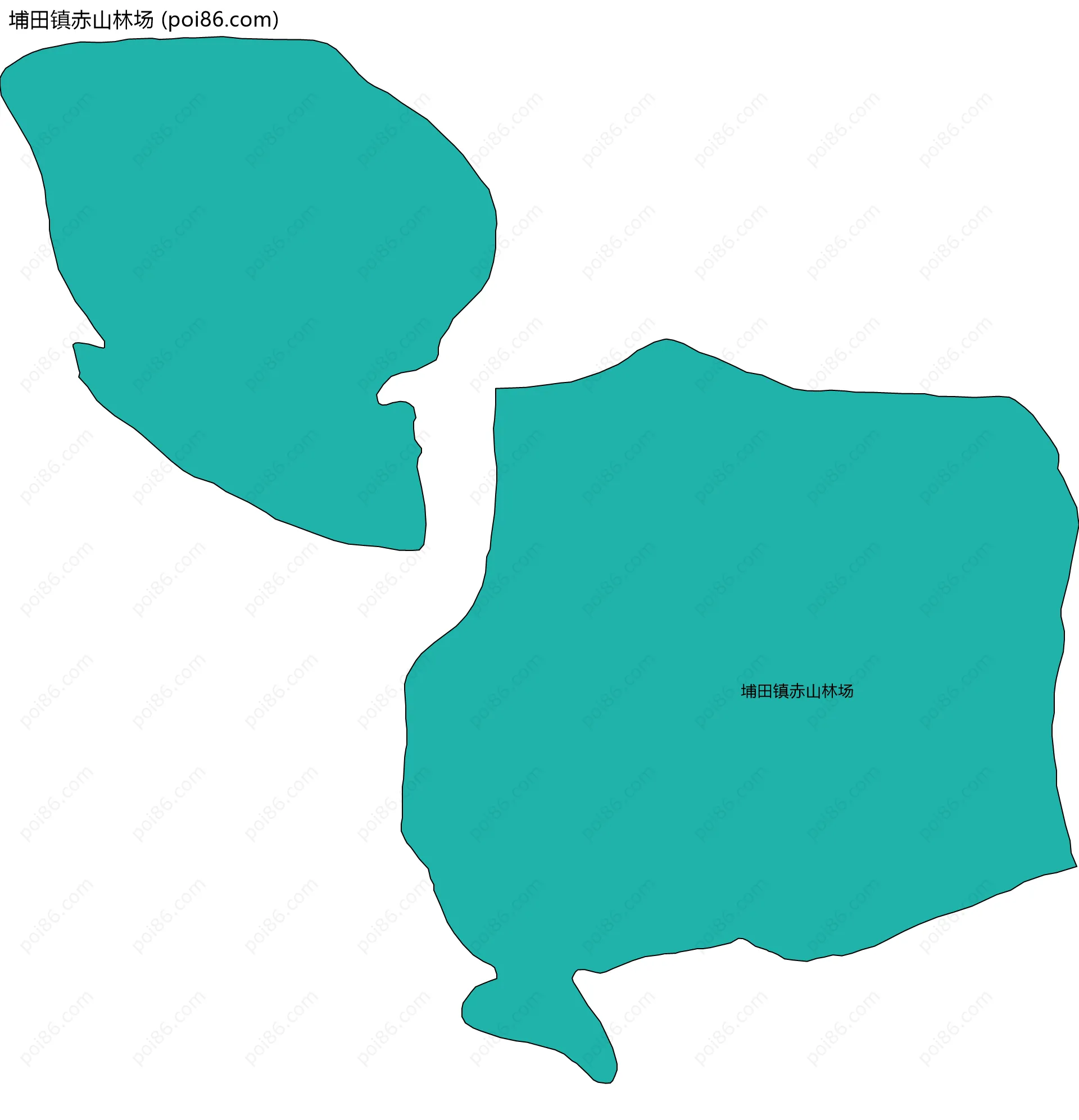 埔田镇赤山林场边界地图