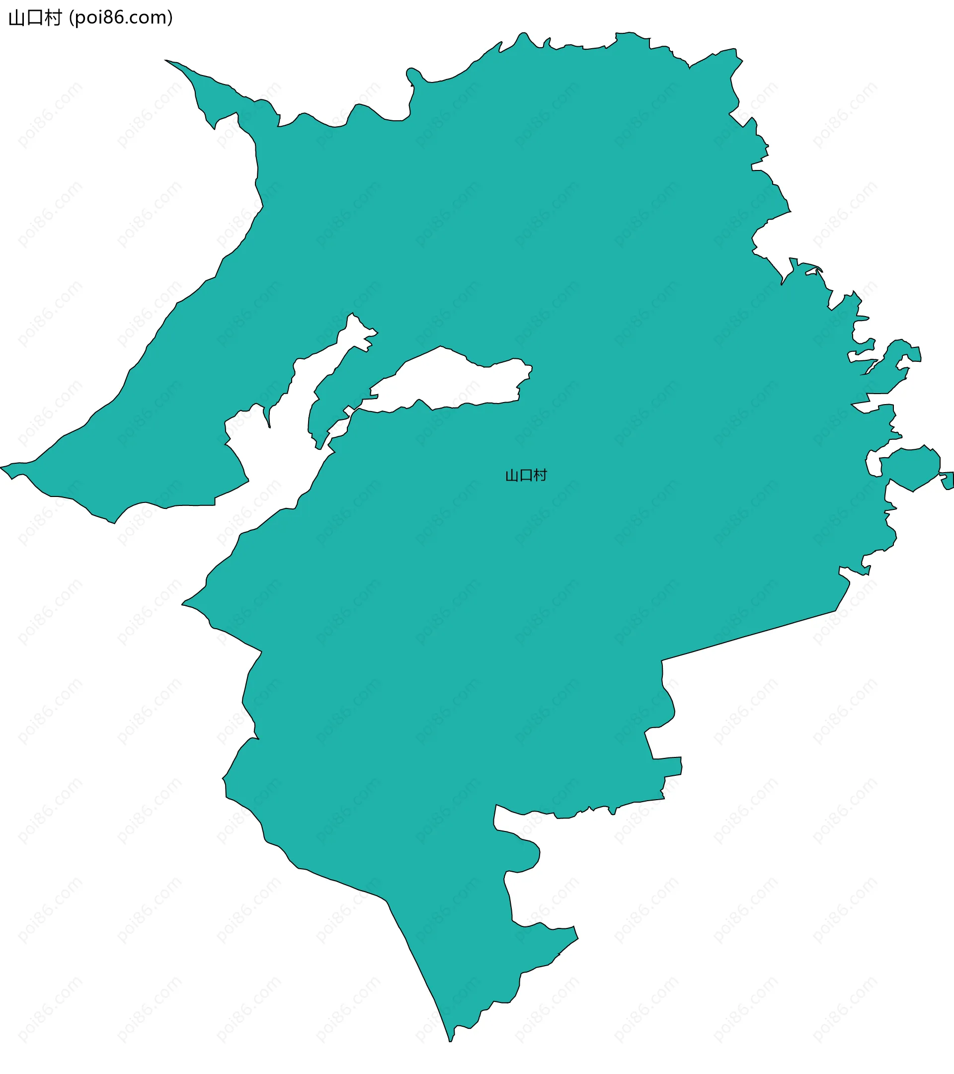 山口村边界地图