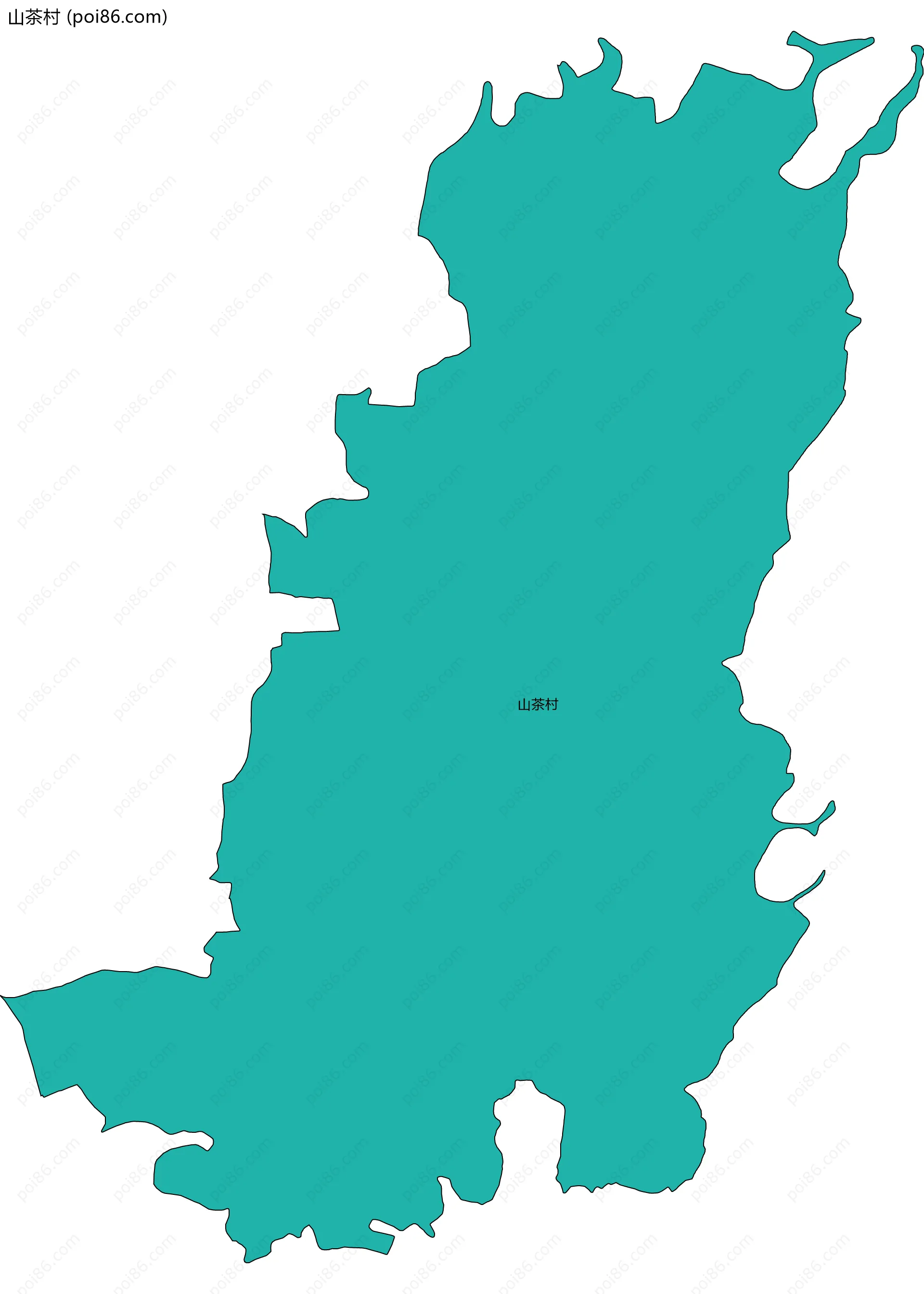 山茶村边界地图