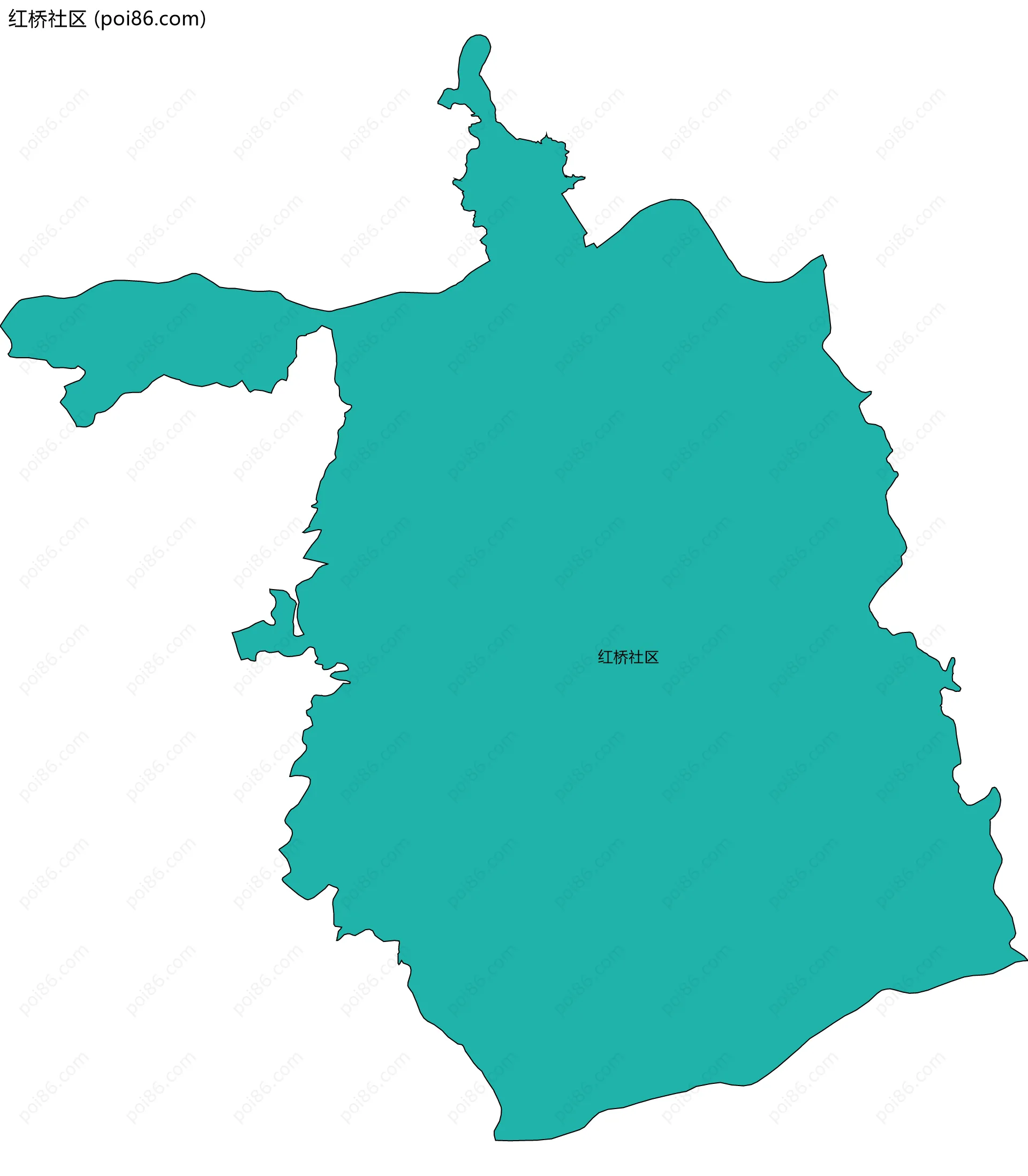 红桥社区边界地图