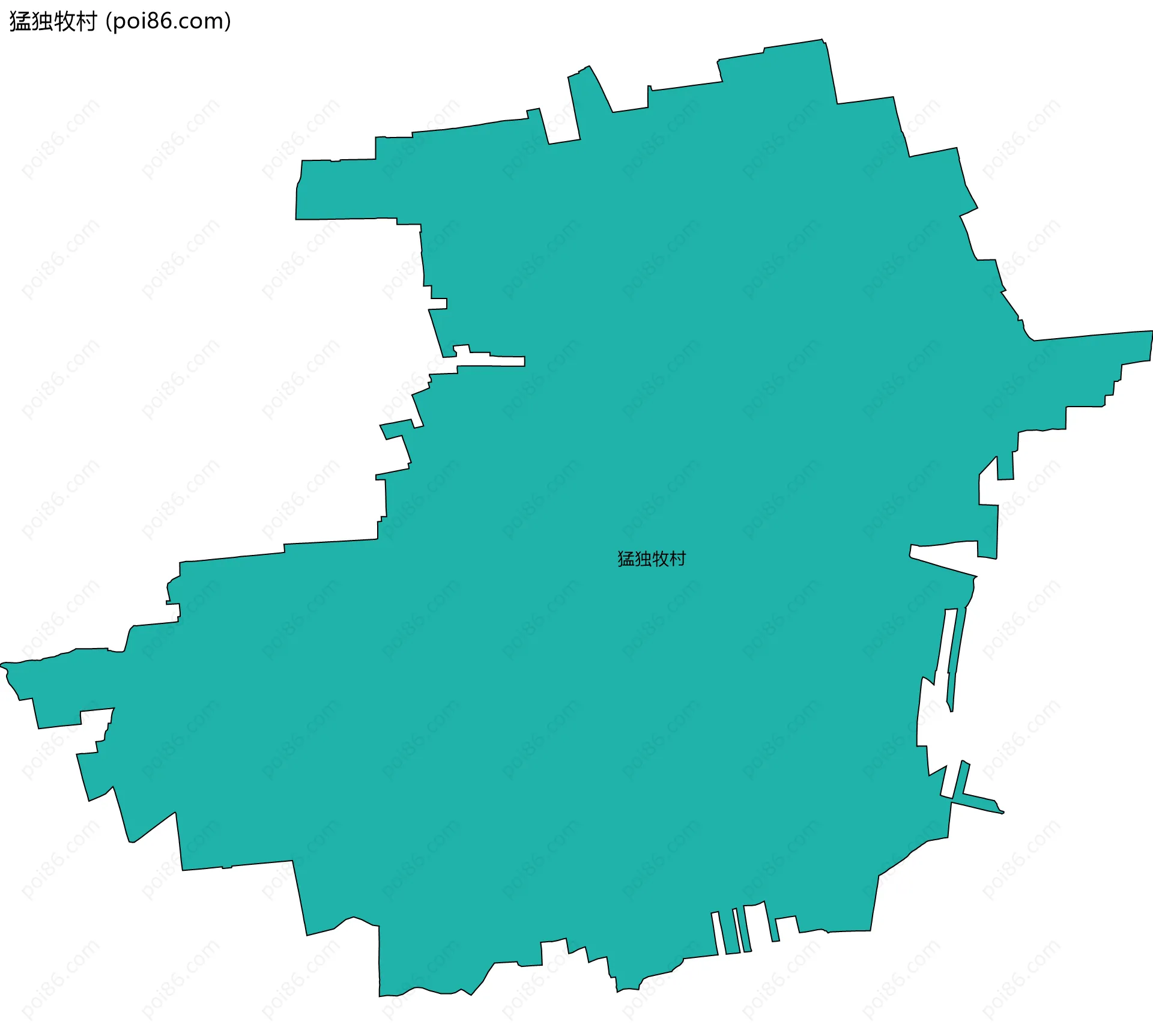 猛独牧村边界地图