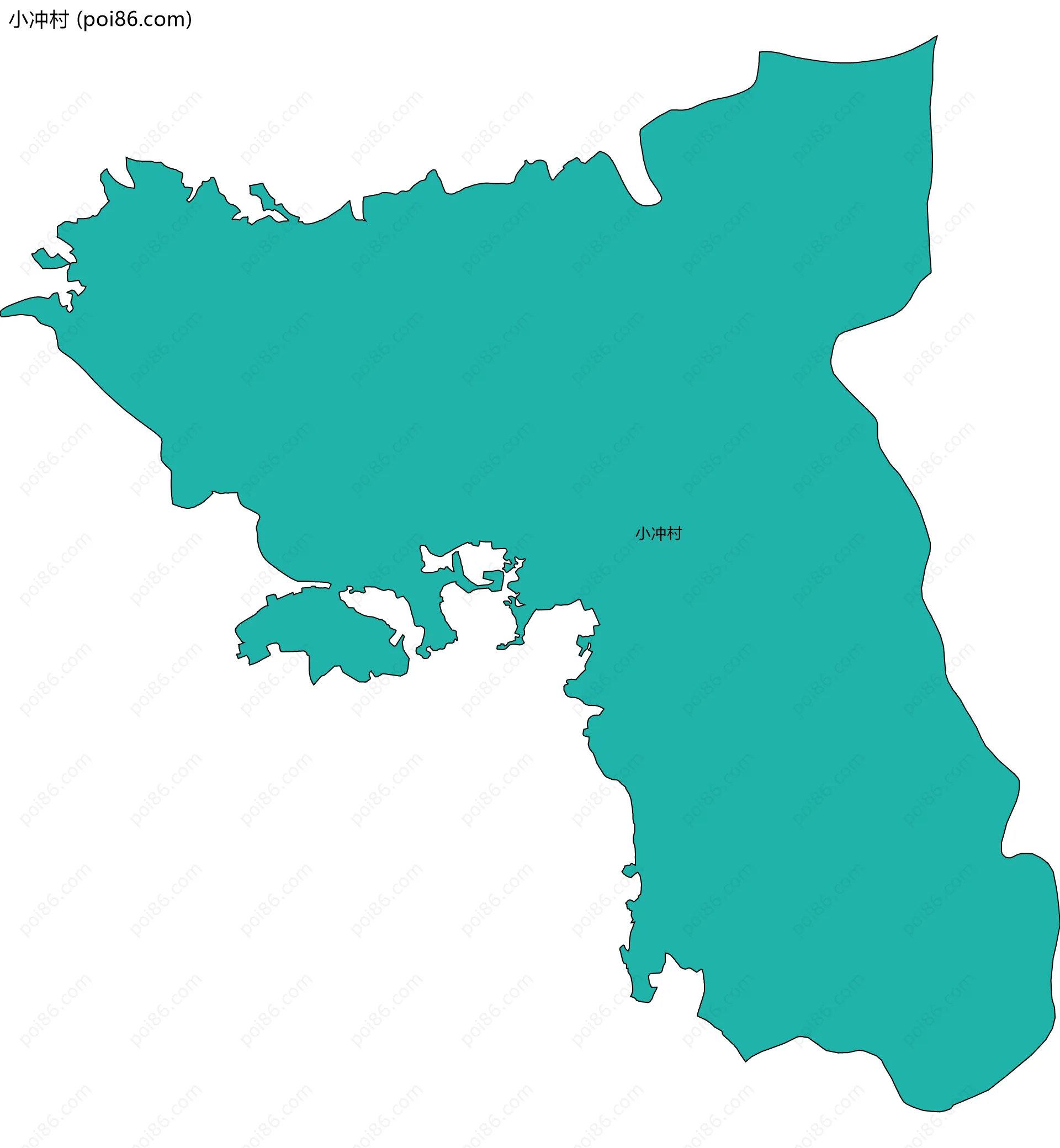 小冲村边界地图